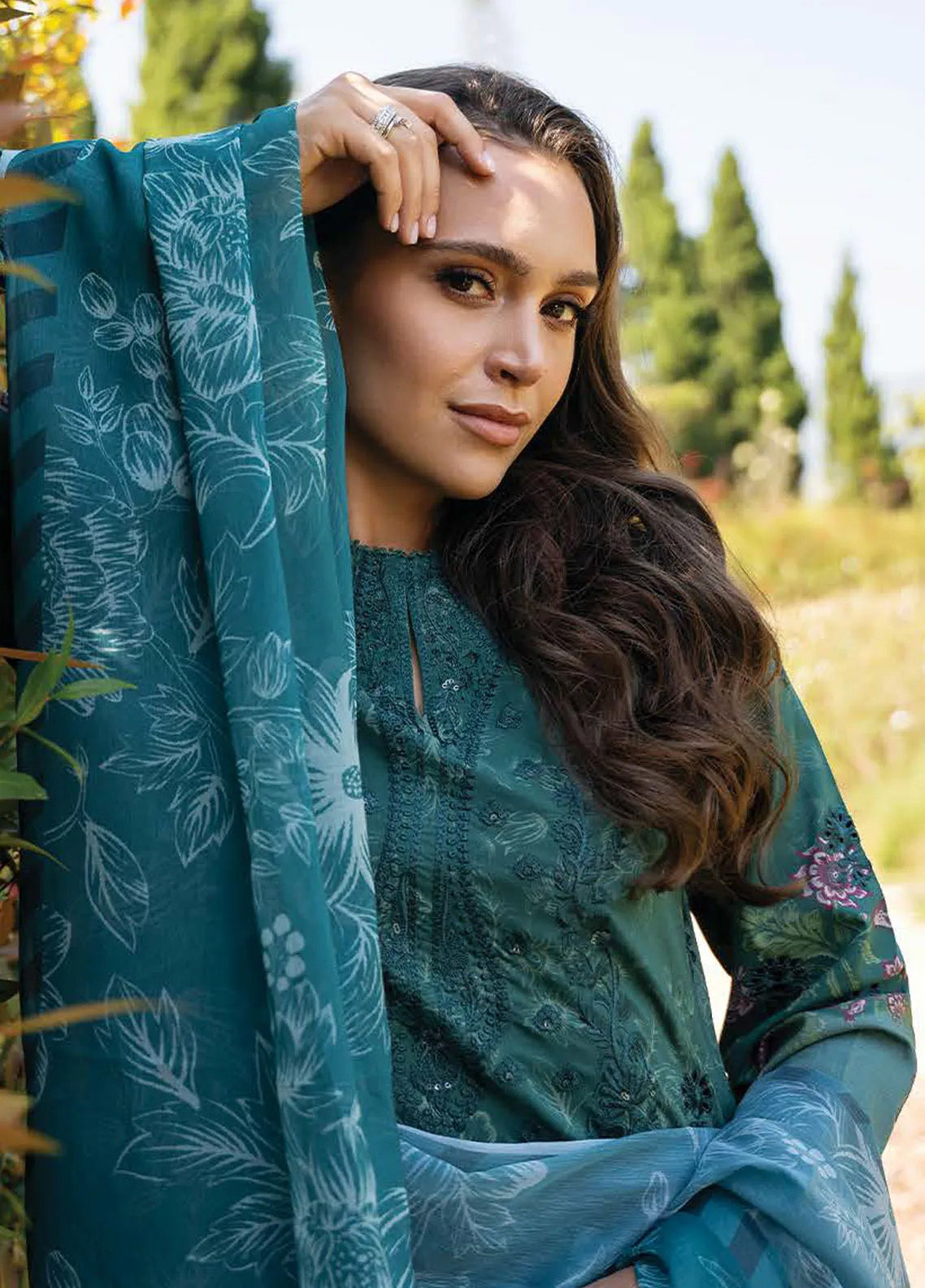 Damask The Holiday By Afrozeh Embroidered Lawn 3 Piece Unstitched Suit AF24DH D-02 OPALINE A Damask The Holiday By Afrozeh Embroidered Lawn 3 Piece Unstitched Suit AF24DH D-02 OPALINE A
