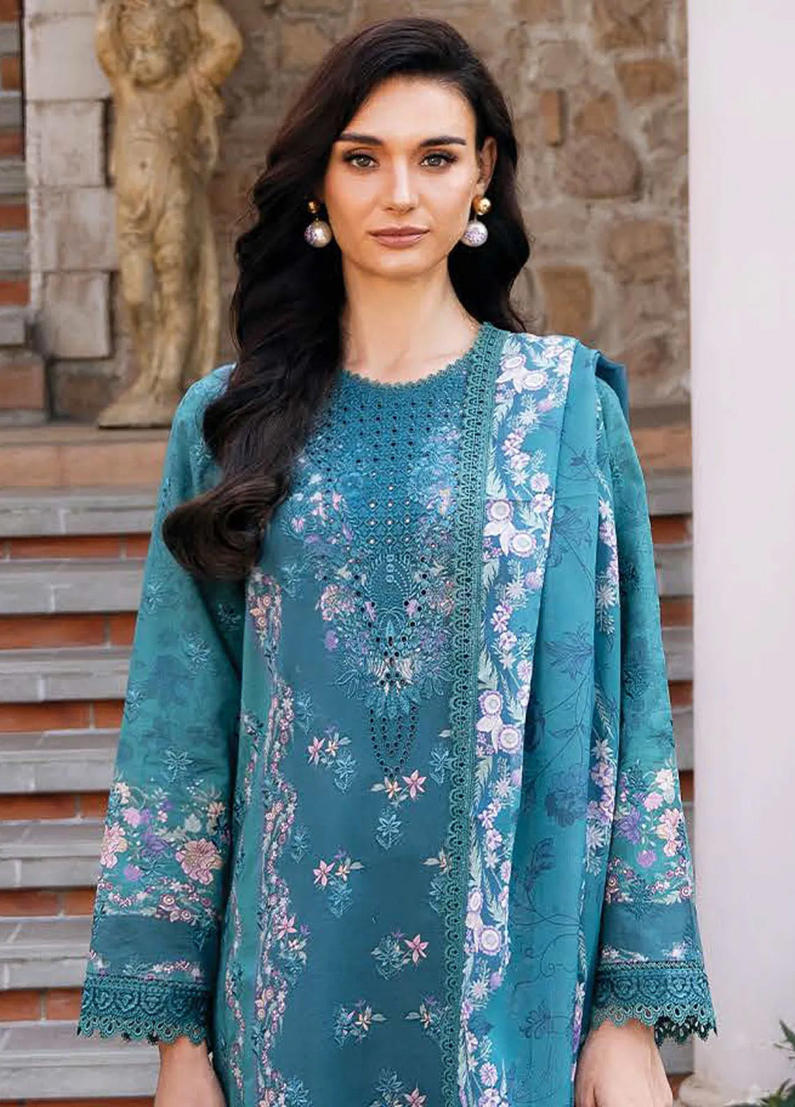 Damask The Holiday By Afrozeh Embroidered Lawn 3 Piece Unstitched Suit AF24DH D-04 EDEN A Damask The Holiday By Afrozeh Embroidered Lawn 3 Piece Unstitched Suit AF24DH D-04 EDEN A