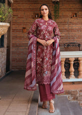 Damask The Holiday By Afrozeh Embroidered Lawn 3 Piece Unstitched Suit AF24DH D-08 AZARA B