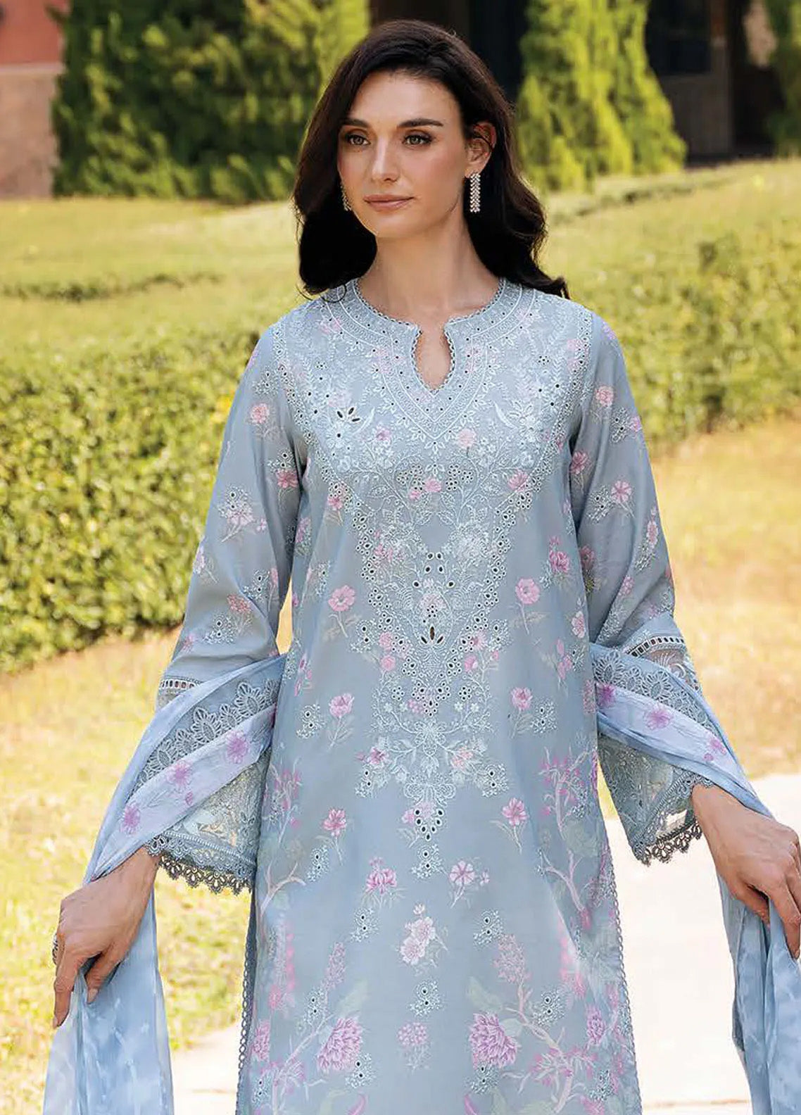 Damask The Holiday By Afrozeh Embroidered Lawn 3 Piece Unstitched Suit AF24DH D-09 MAELIS A Damask The Holiday By Afrozeh Embroidered Lawn 3 Piece Unstitched Suit AF24DH D-09 MAELIS A