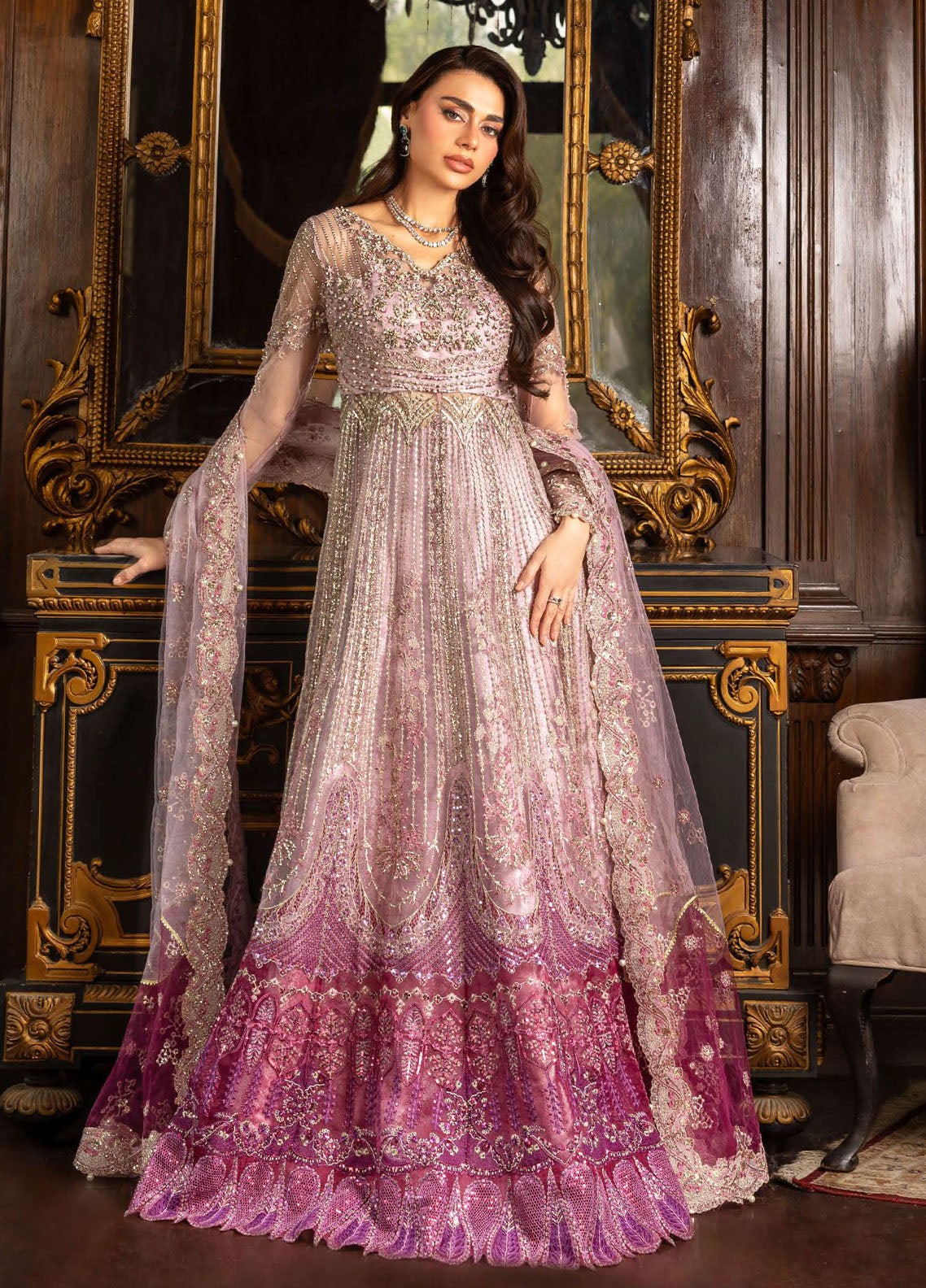 Darlings By Mushq Embroidered Net 4 Piece Unstitched Suit MQ25DW D-08 GEET Darlings By Mushq Embroidered Net 4 Piece Unstitched Suit MQ25DW D-08 GEET