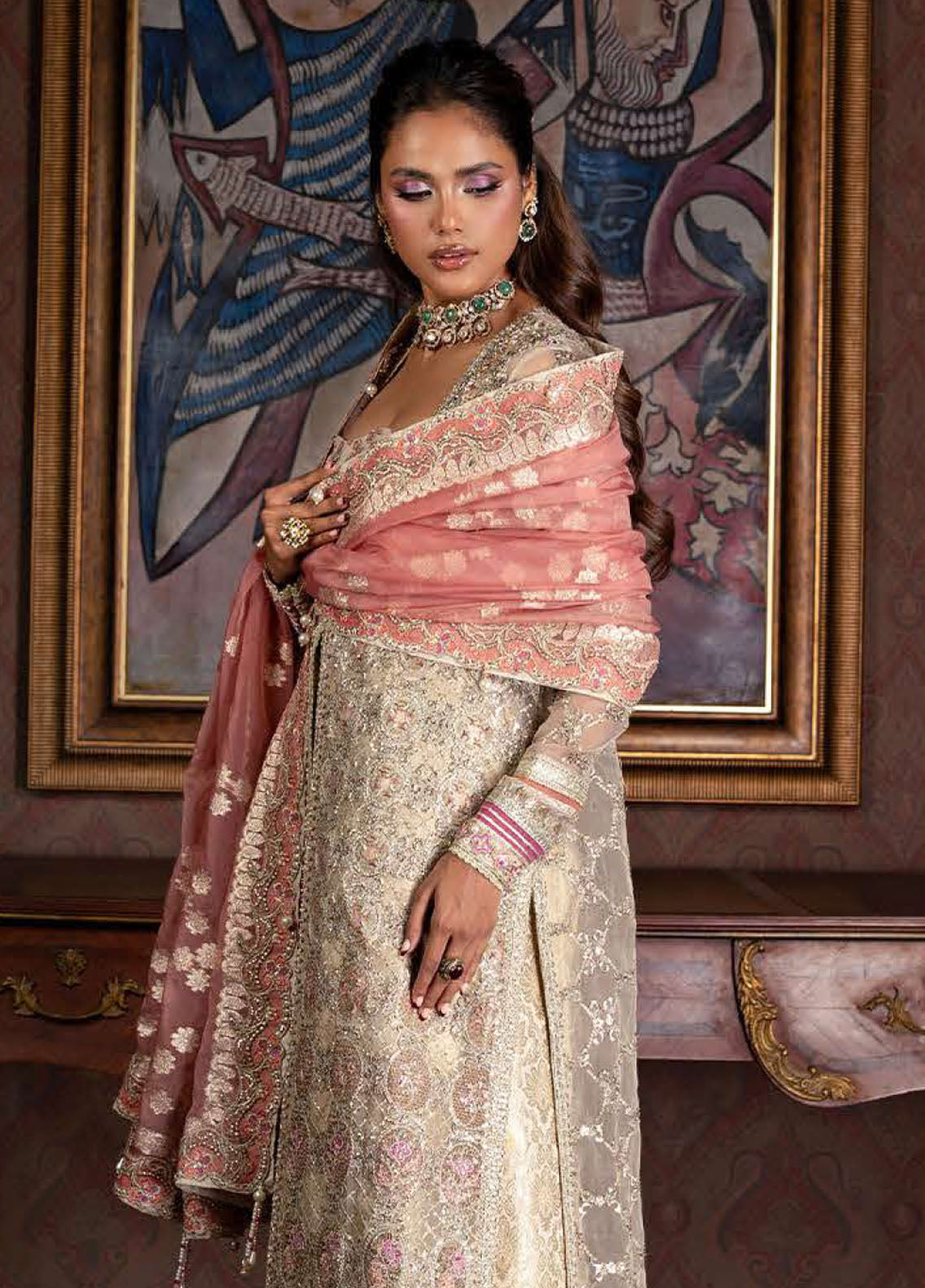 Darlings By Mushq Embroidered Organza 4 Piece Unstitched Suit MQ25DW D-04 JHILMIL Darlings By Mushq Embroidered Organza 4 Piece Unstitched Suit MQ25DW D-04 JHILMIL