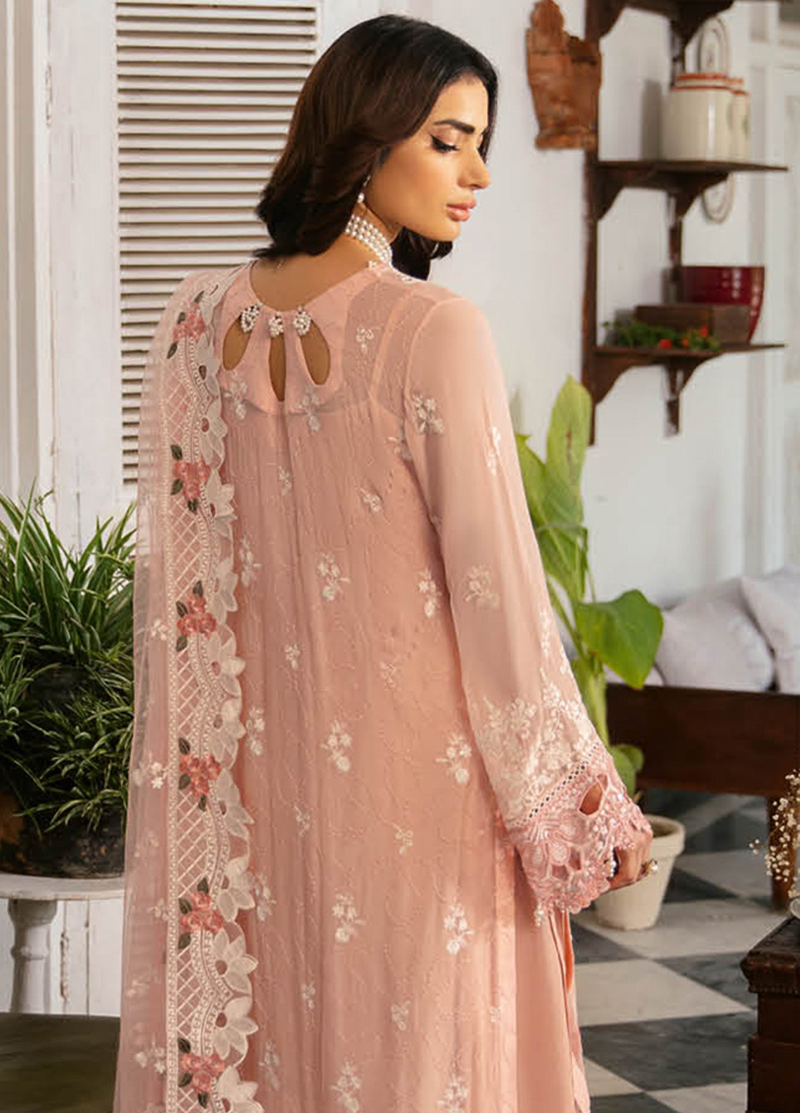 Dastak By Ramsha Embroidered Chiffon 3 Piece Unstitched Suit RM24DV1 Q-101 Dastak By Ramsha Embroidered Chiffon 3 Piece Unstitched Suit RM24DV1 Q-101