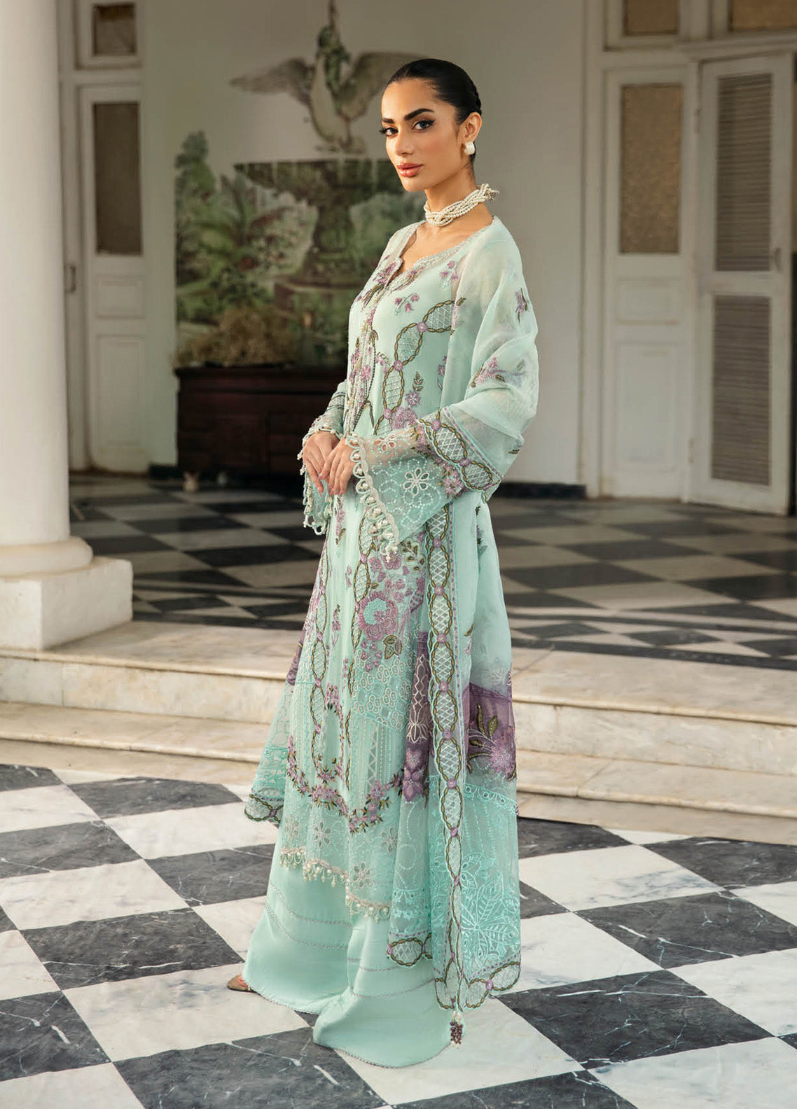 Dastak By Ramsha Embroidered Chiffon 3 Piece Unstitched Suit RM24DV1 Q-102 Dastak By Ramsha Embroidered Chiffon 3 Piece Unstitched Suit RM24DV1 Q-102
