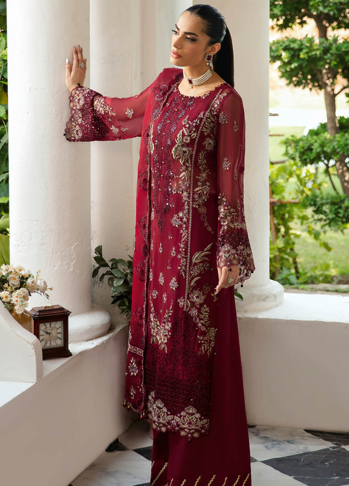 Dastak By Ramsha Embroidered Chiffon 3 Piece Unstitched Suit RM24DV1 Q-103 Dastak By Ramsha Embroidered Chiffon 3 Piece Unstitched Suit RM24DV1 Q-103