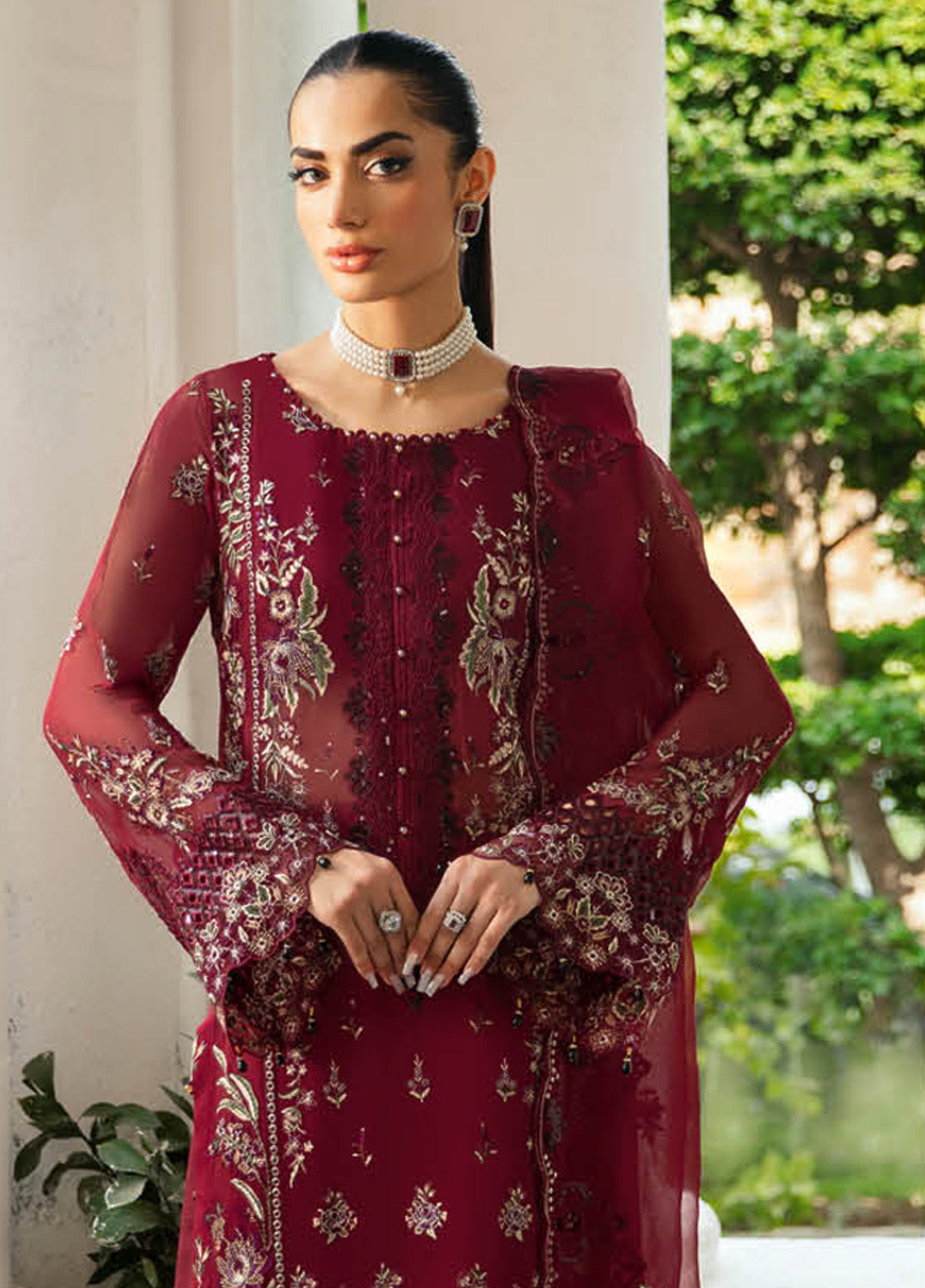 Dastak By Ramsha Embroidered Chiffon 3 Piece Unstitched Suit RM24DV1 Q-103 Dastak By Ramsha Embroidered Chiffon 3 Piece Unstitched Suit RM24DV1 Q-103