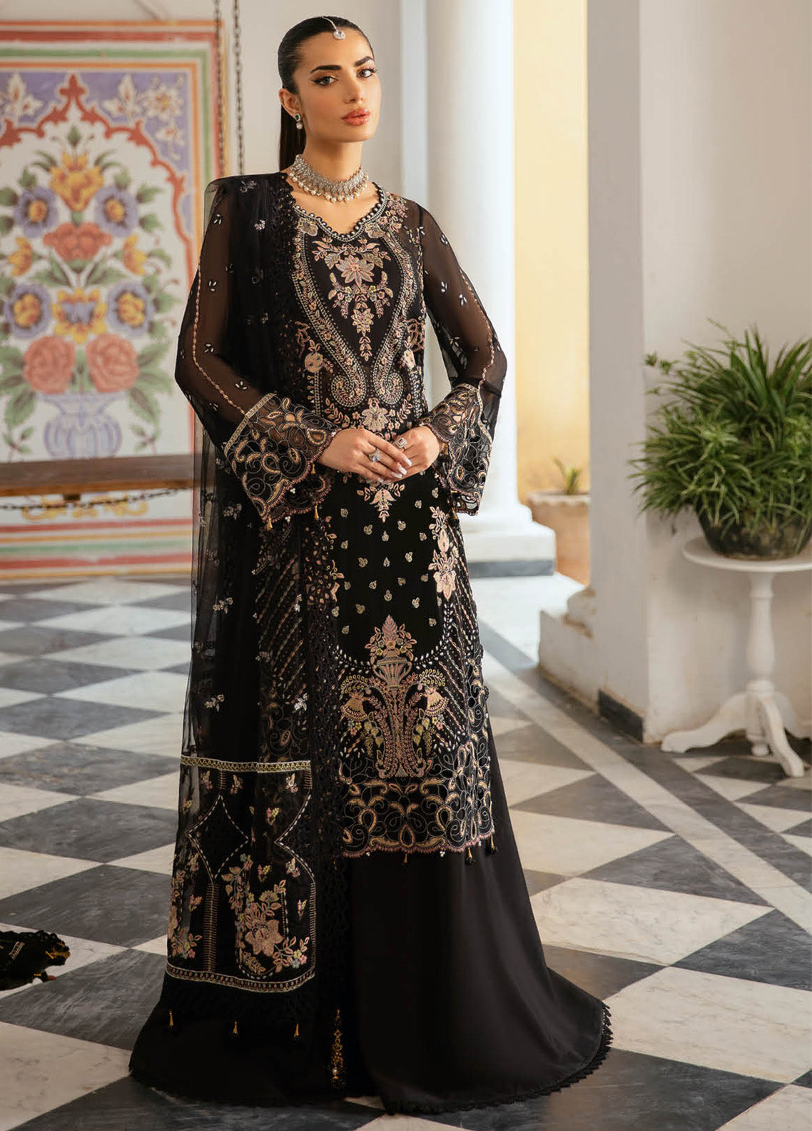 Dastak By Ramsha Embroidered Chiffon 3 Piece Unstitched Suit RM24DV1 Q-106 Dastak By Ramsha Embroidered Chiffon 3 Piece Unstitched Suit RM24DV1 Q-106