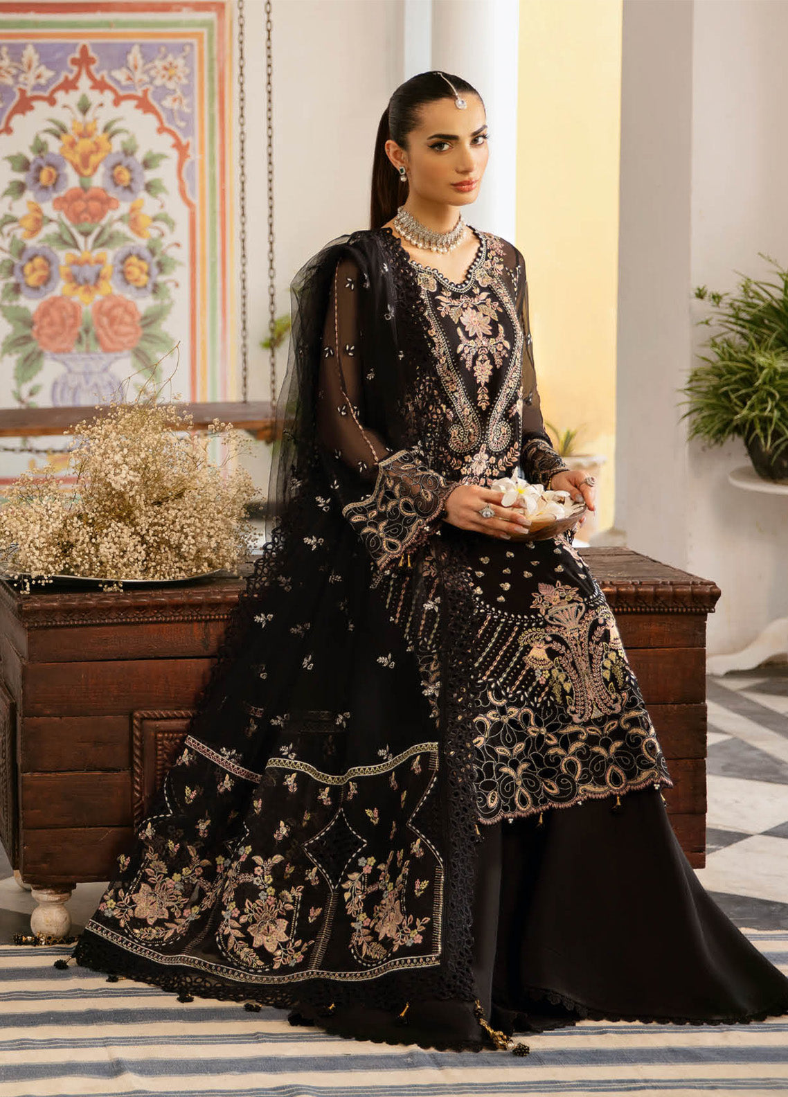 Dastak By Ramsha Embroidered Chiffon 3 Piece Unstitched Suit RM24DV1 Q-106 Dastak By Ramsha Embroidered Chiffon 3 Piece Unstitched Suit RM24DV1 Q-106