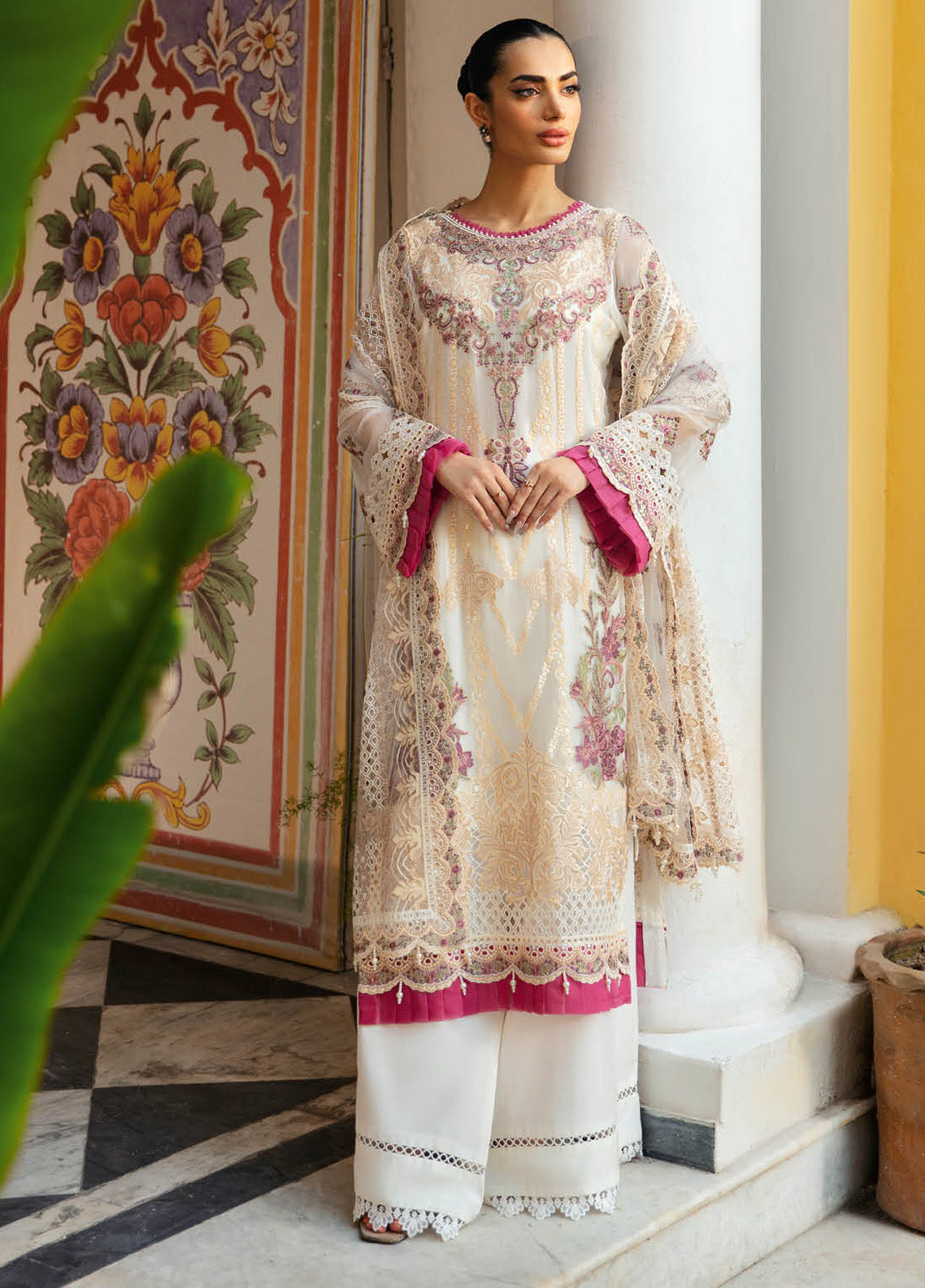 Dastak By Ramsha Embroidered Chiffon 3 Piece Unstitched Suit RM24DV1 Q-107 Dastak By Ramsha Embroidered Chiffon 3 Piece Unstitched Suit RM24DV1 Q-107