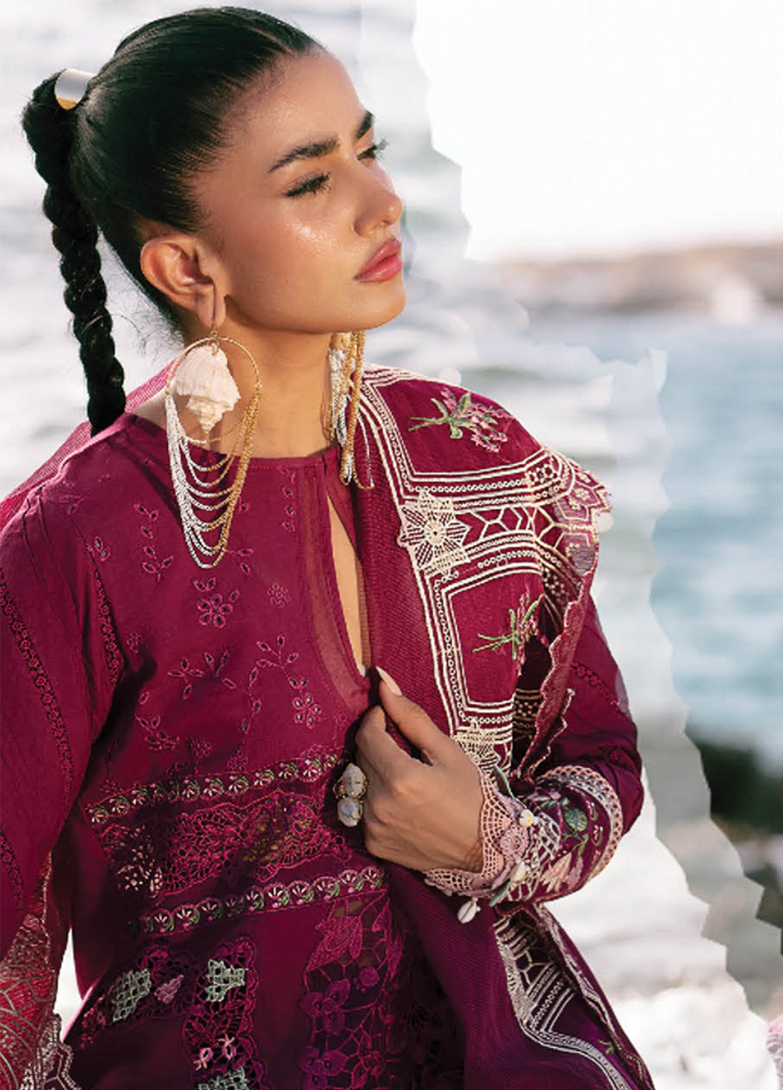 Dastan By AJR Couture Embroidered Lawn 3 Piece Unstitched Suit AJR25DLL D-02 CHEERY WINE Dastan By AJR Couture Embroidered Lawn 3 Piece Unstitched Suit AJR25DLL D-02 CHEERY WINE