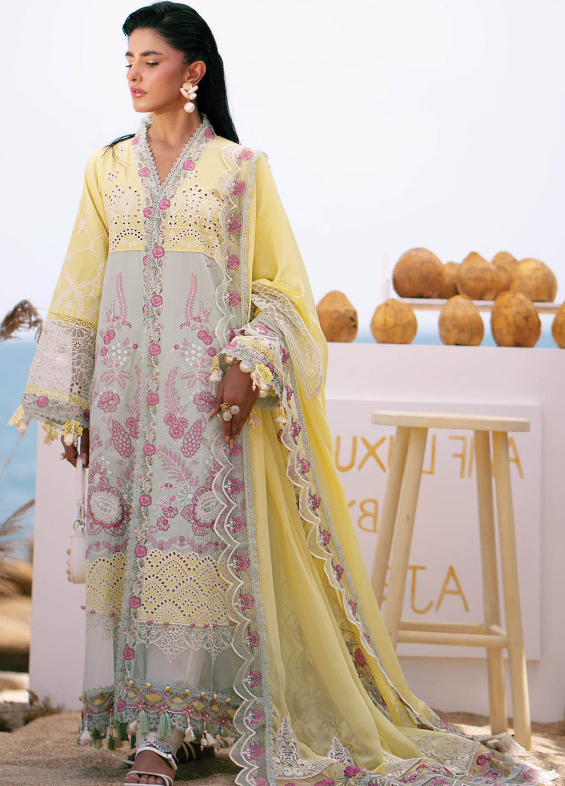 Dastan By AJR Couture Embroidered Lawn 3 Piece Unstitched Suit AJR25DLL D-03 AZURE Dastan By AJR Couture Embroidered Lawn 3 Piece Unstitched Suit AJR25DLL D-03 AZURE