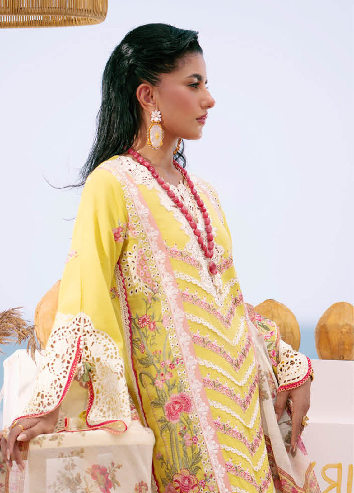 Dastan By AJR Couture Embroidered Lawn 3 Piece Unstitched Suit AJR25DLL D-06 SUNSET Dastan By AJR Couture Embroidered Lawn 3 Piece Unstitched Suit AJR25DLL D-06 SUNSET