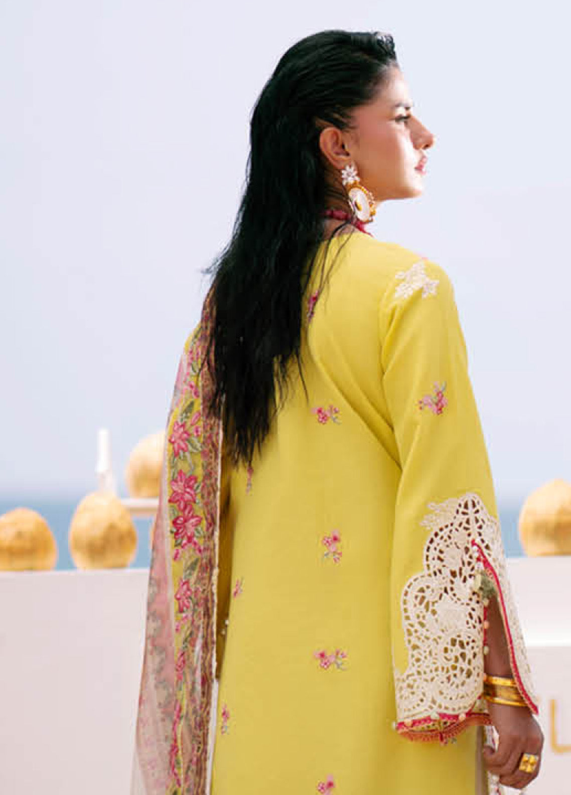 Dastan By AJR Couture Embroidered Lawn 3 Piece Unstitched Suit AJR25DLL D-06 SUNSET Dastan By AJR Couture Embroidered Lawn 3 Piece Unstitched Suit AJR25DLL D-06 SUNSET