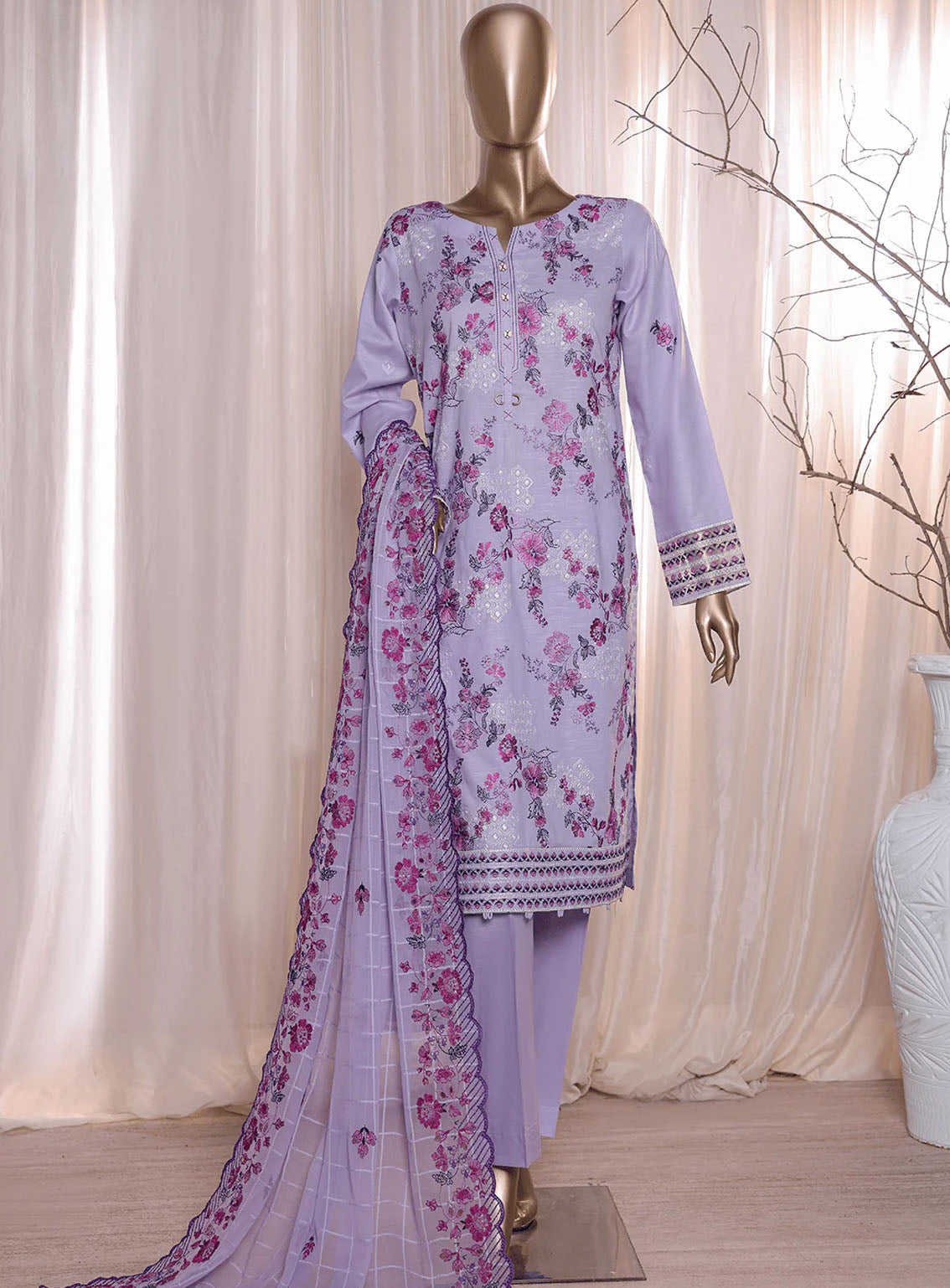Dastan By HZ Textile Slub Embroidered Lawn 3 Piece Unstitched Suit HZ24DV2 D-08 Dastan By HZ Textile Slub Embroidered Lawn 3 Piece Unstitched Suit HZ24DV2 D-08