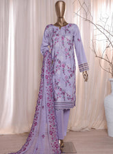Dastan By HZ Textile Slub Embroidered Lawn 3 Piece Unstitched Suit HZ24DV2 D-08