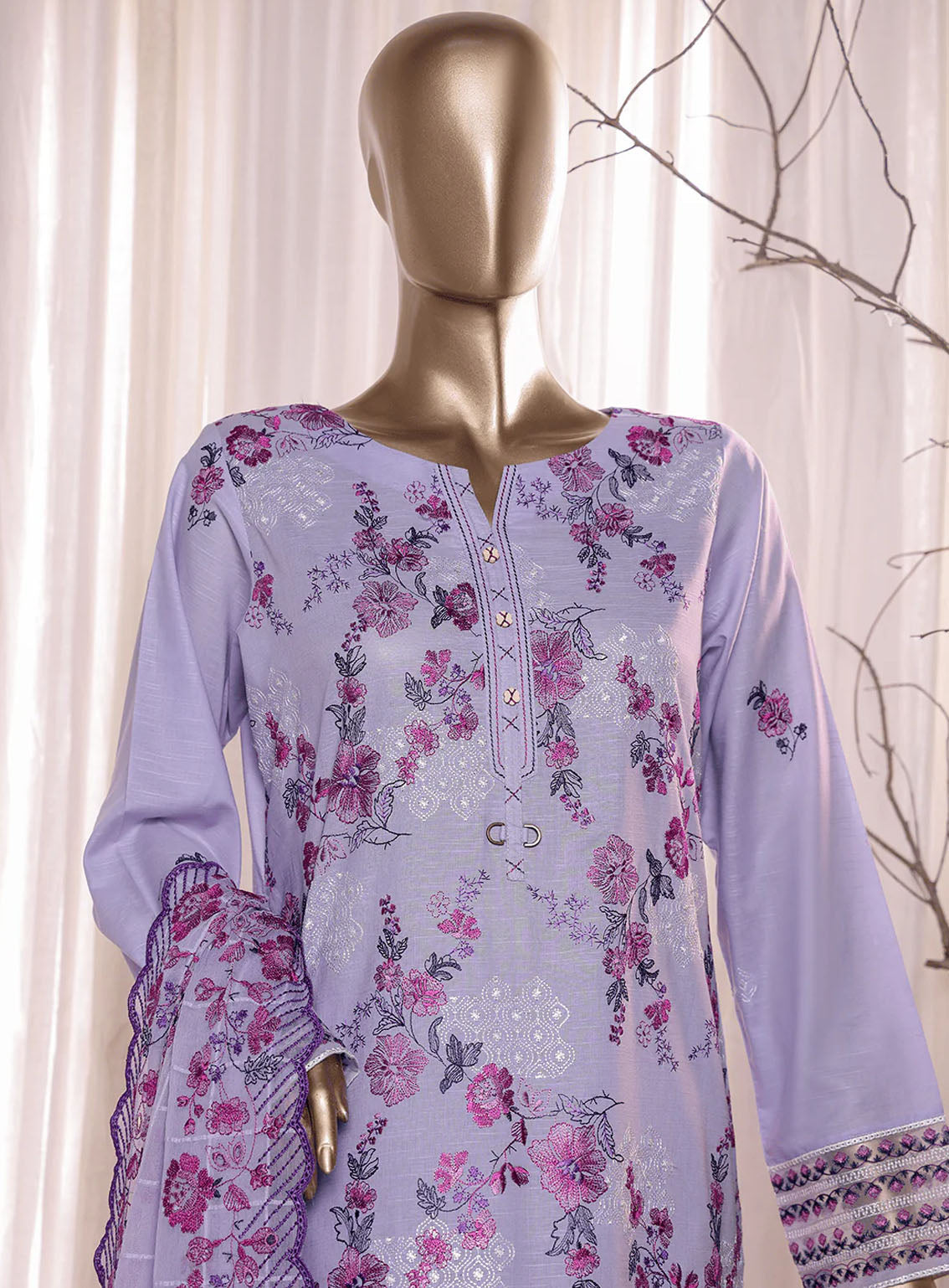 Dastan By HZ Textile Slub Embroidered Lawn 3 Piece Unstitched Suit HZ24DV2 D-08 Dastan By HZ Textile Slub Embroidered Lawn 3 Piece Unstitched Suit HZ24DV2 D-08