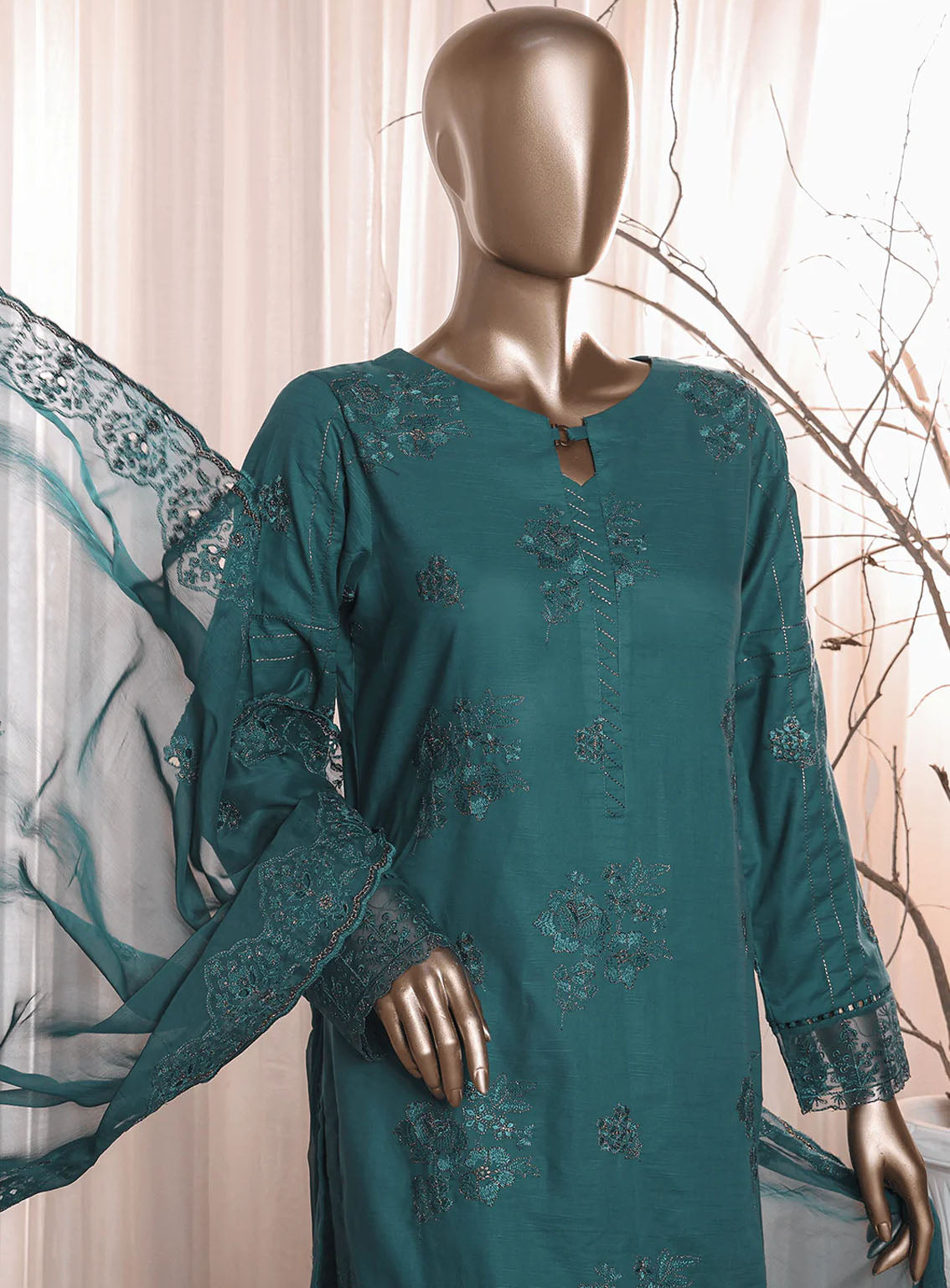 Dastan By HZ Textile Slub Embroidered Lawn 3 Piece Unstitched Suit HZ24DV2 D-4A Dastan By HZ Textile Slub Embroidered Lawn 3 Piece Unstitched Suit HZ24DV2 D-4A