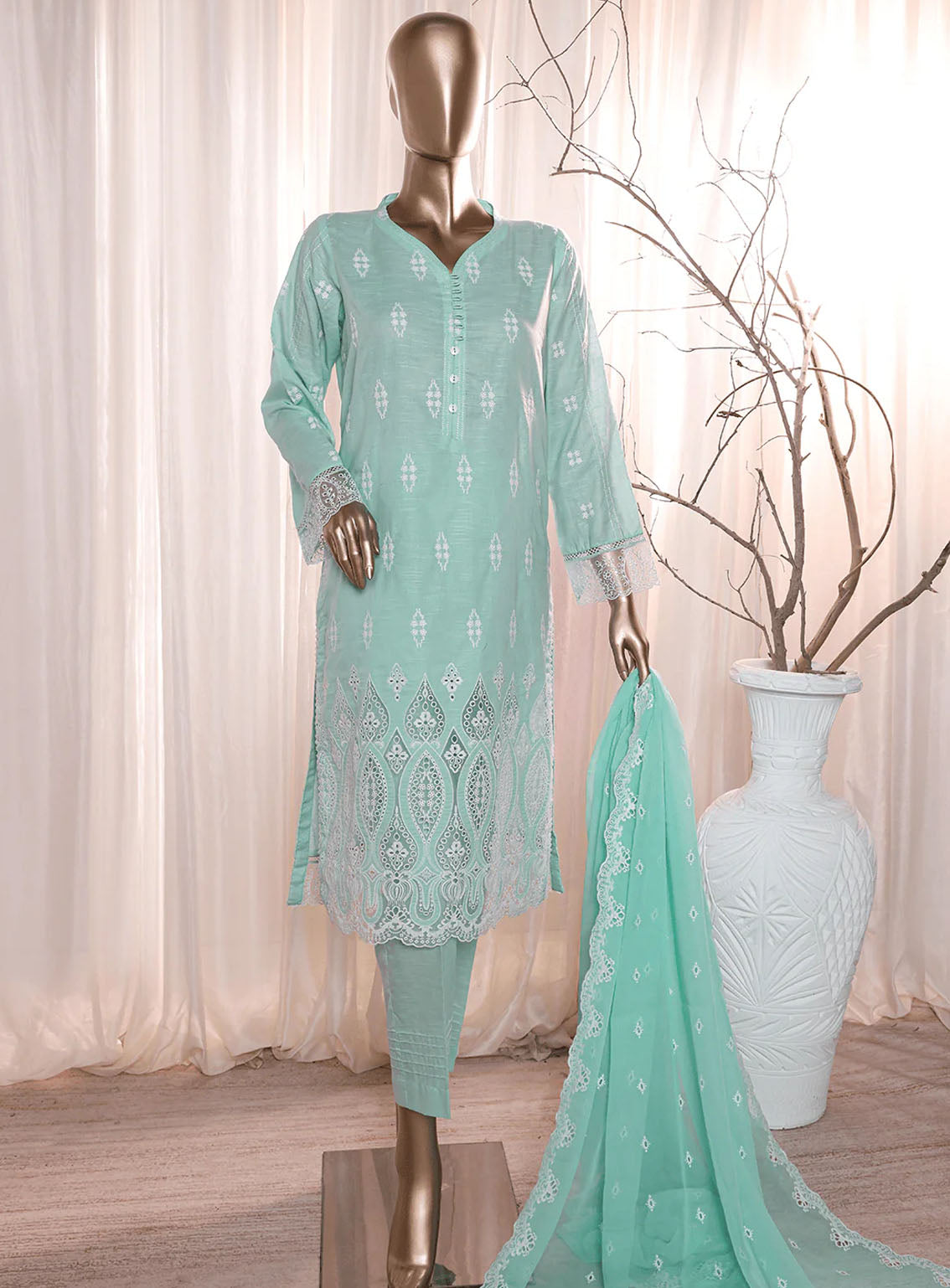 Dastan By HZ Textile Slub Embroidered Lawn 3 Piece Unstitched Suit HZ24DV2 D-5A Dastan By HZ Textile Slub Embroidered Lawn 3 Piece Unstitched Suit HZ24DV2 D-5A