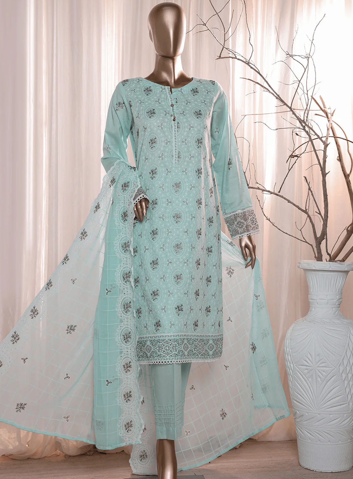 Dastan By HZ Textile Slub Embroidered Lawn 3 Piece Unstitched Suit HZ24DV2 D-5B Dastan By HZ Textile Slub Embroidered Lawn 3 Piece Unstitched Suit HZ24DV2 D-5B