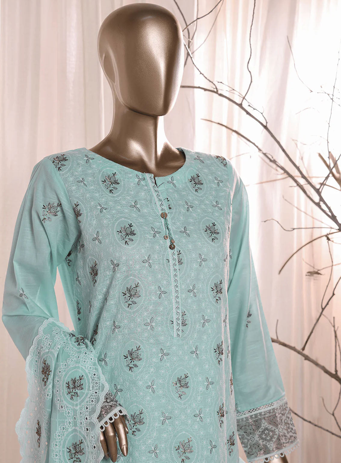 Dastan By HZ Textile Slub Embroidered Lawn 3 Piece Unstitched Suit HZ24DV2 D-5B Dastan By HZ Textile Slub Embroidered Lawn 3 Piece Unstitched Suit HZ24DV2 D-5B