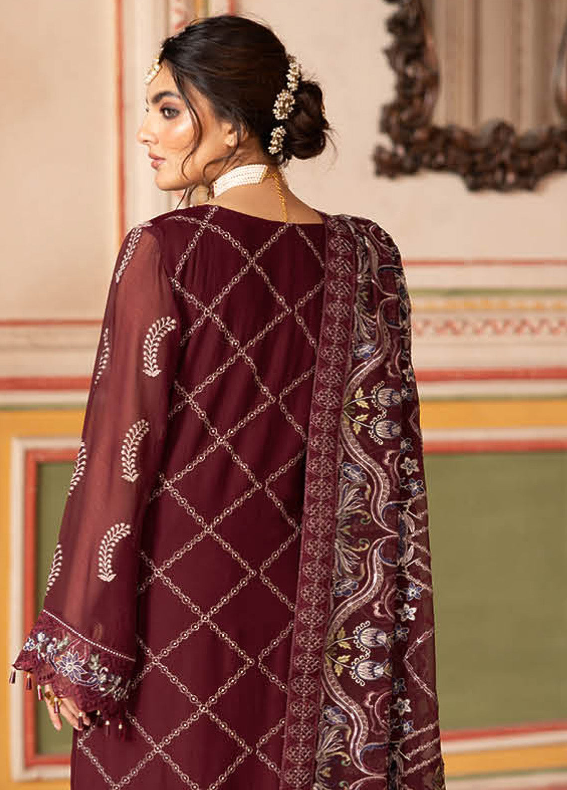 Dastan By Ramsha Embroidered Chiffon 3 Piece Unstitched Suit RM25DV3 T-301 Dastan By Ramsha Embroidered Chiffon 3 Piece Unstitched Suit RM25DV3 T-301