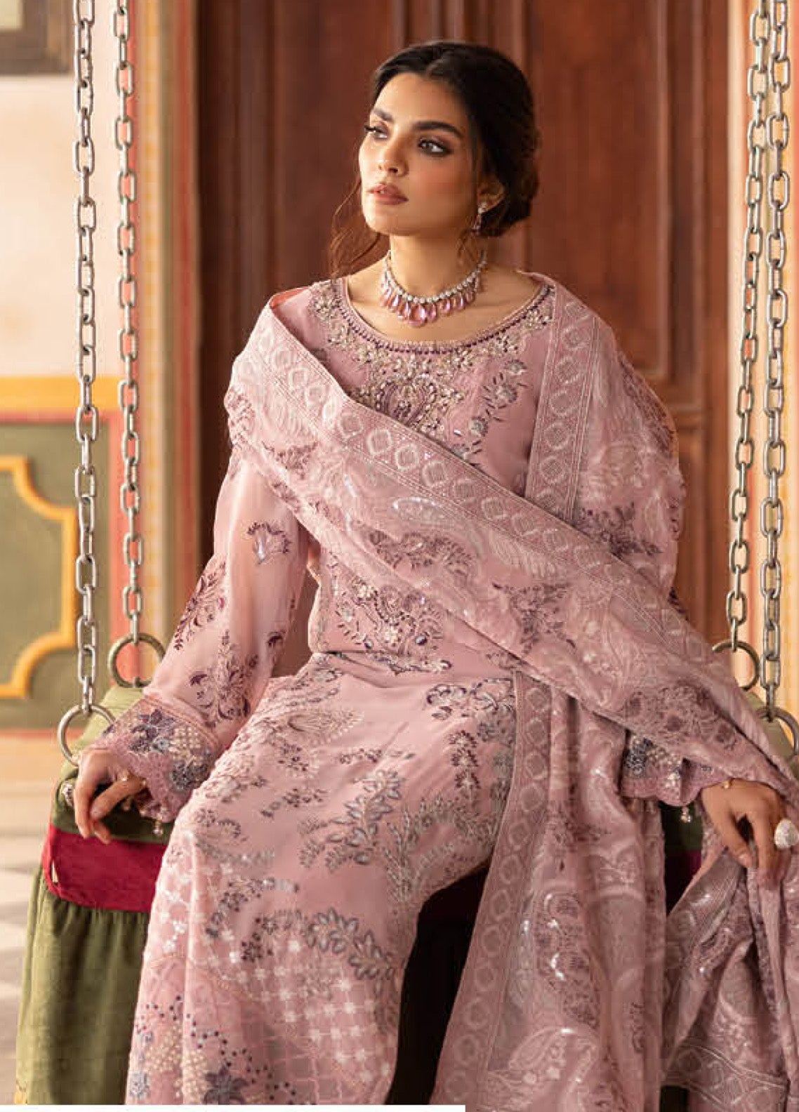 Dastan By Ramsha Embroidered Chiffon 3 Piece Unstitched Suit RM25DV3 T-303 Dastan By Ramsha Embroidered Chiffon 3 Piece Unstitched Suit RM25DV3 T-303