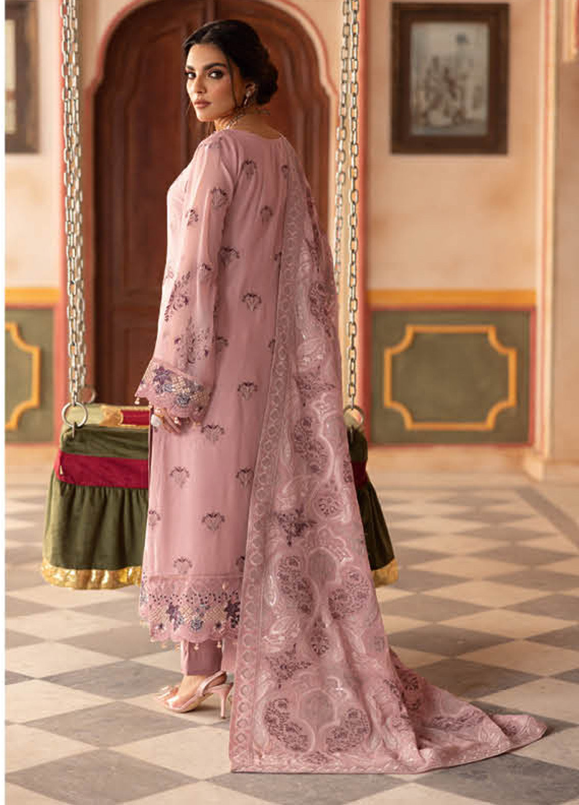 Dastan By Ramsha Embroidered Chiffon 3 Piece Unstitched Suit RM25DV3 T-303 Dastan By Ramsha Embroidered Chiffon 3 Piece Unstitched Suit RM25DV3 T-303