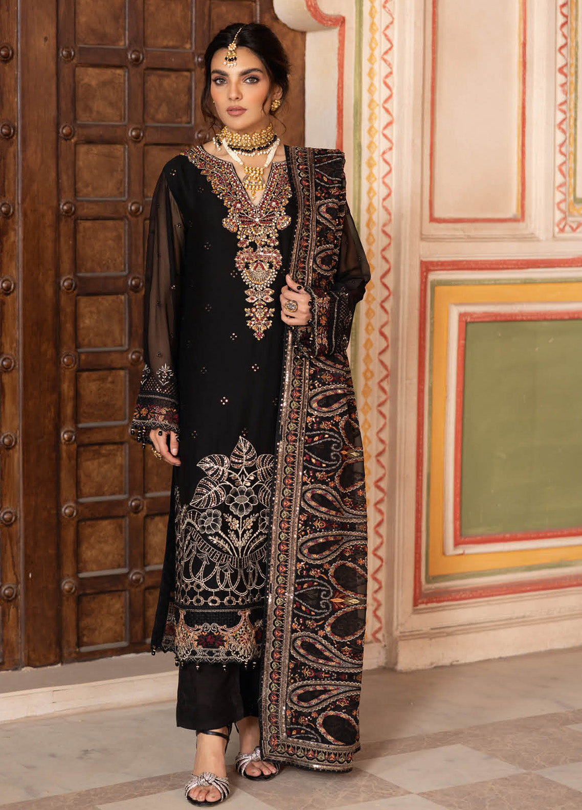 Dastan By Ramsha Embroidered Chiffon 3 Piece Unstitched Suit RM25DV3 T-304 Dastan By Ramsha Embroidered Chiffon 3 Piece Unstitched Suit RM25DV3 T-304