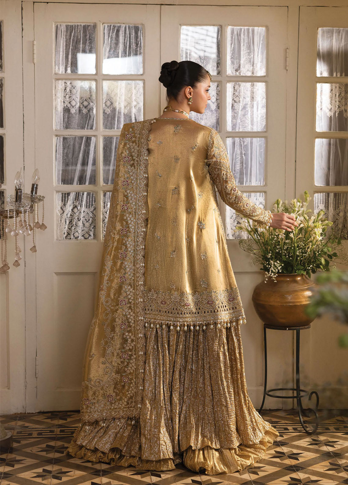 Dastangoi By Afrozeh Embroidered Tissue Zari 3 Piece Unstitched Suit AF25DG D-03 GOLDVEIL Dastangoi By Afrozeh Embroidered Tissue Zari 3 Piece Unstitched Suit AF25DG D-03 GOLDVEIL