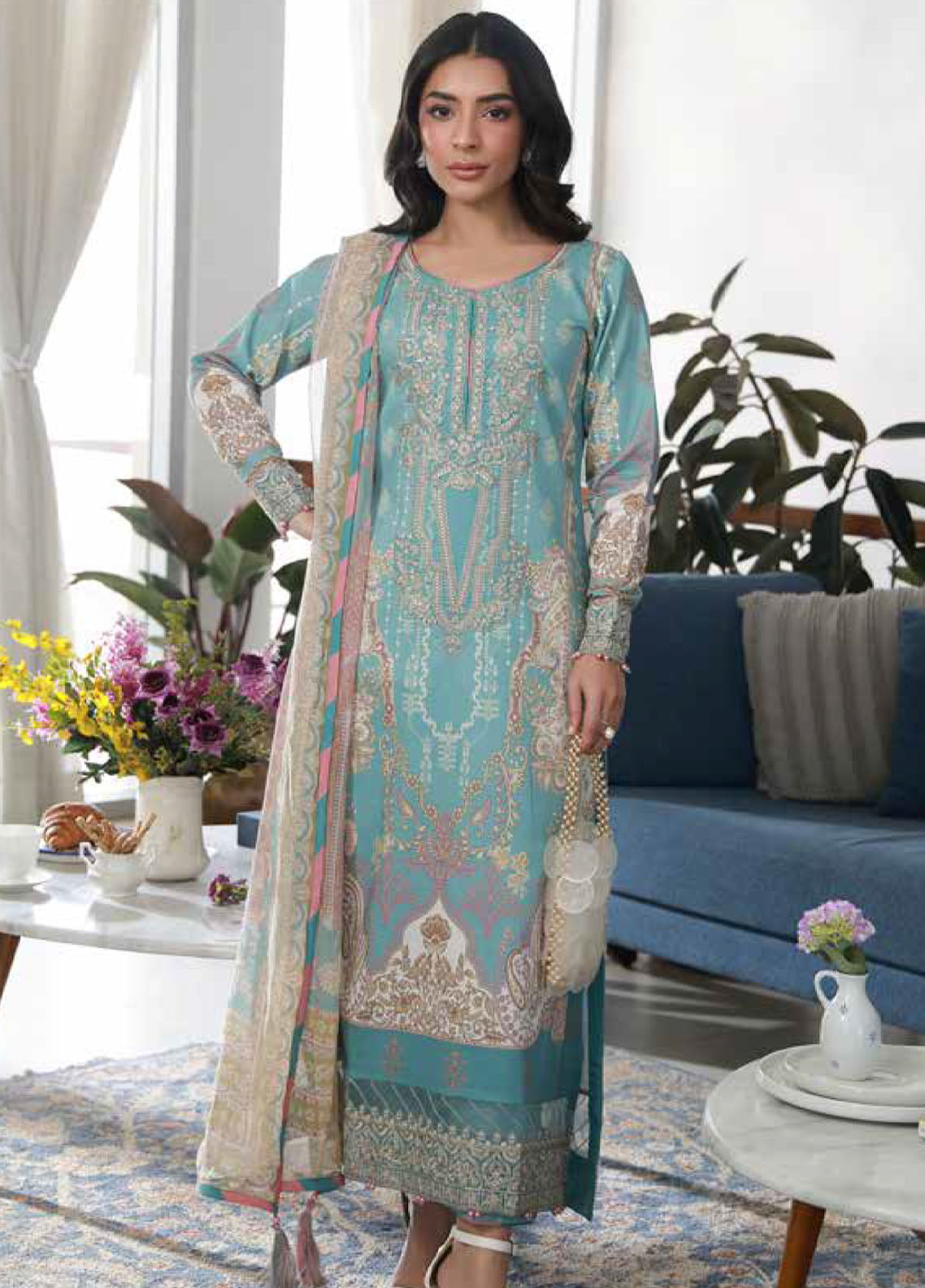 Delia By Gulaal Luxury Embroidered Lawn 3 Piece Unstitched Suit GL26DLLV1 D-01 EIDRA Delia By Gulaal Luxury Embroidered Lawn 3 Piece Unstitched Suit GL26DLLV1 D-01 EIDRA