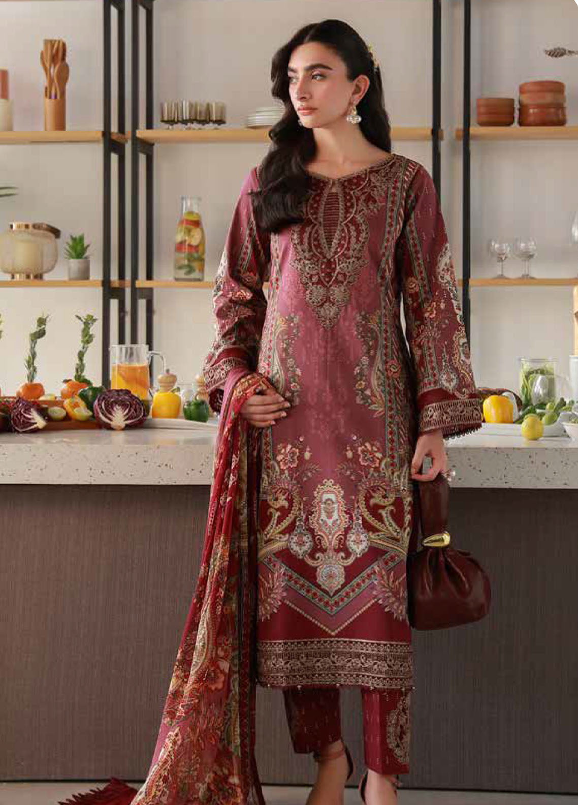 Delia By Gulaal Luxury Embroidered Lawn 3 Piece Unstitched Suit GL26DLLV1 D-06 REVA Delia By Gulaal Luxury Embroidered Lawn 3 Piece Unstitched Suit GL26DLLV1 D-06 REVA