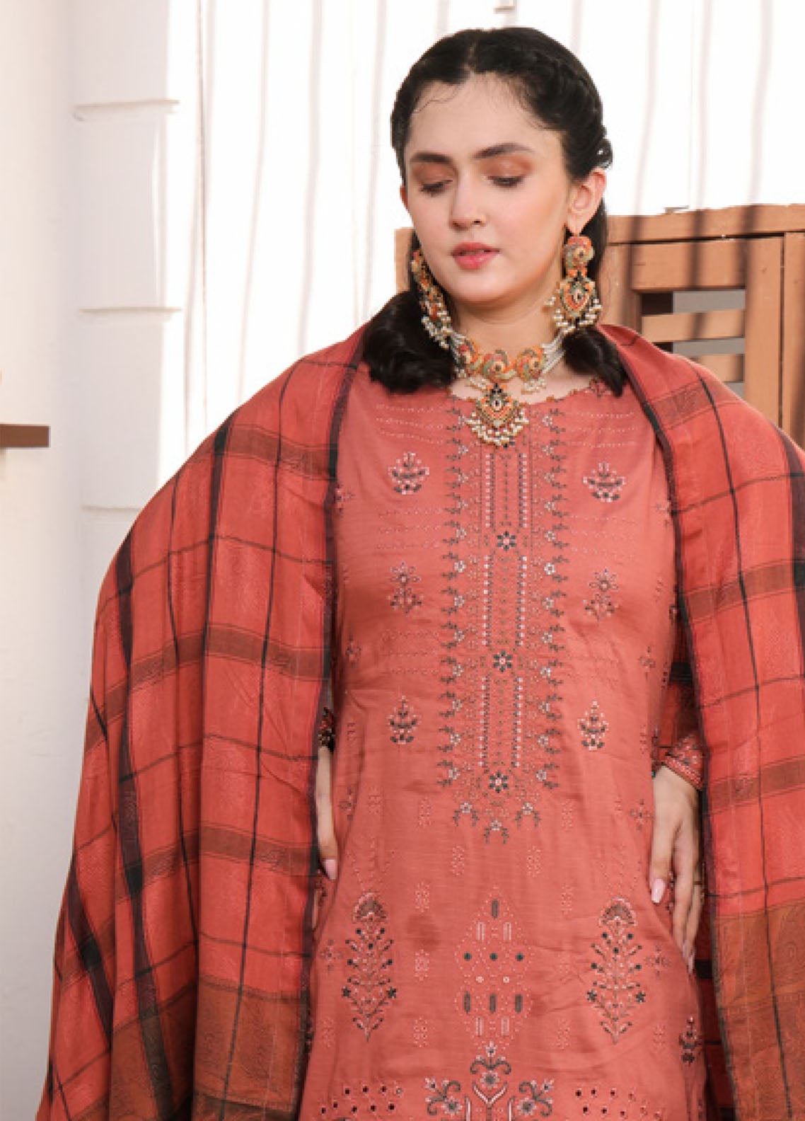 Delilah By Schick Dyed Embroidered Doriya 3 Piece Unstitched Suit SDH25DWD D-FS-03 Delilah By Schick Dyed Embroidered Doriya 3 Piece Unstitched Suit SDH25DWD D-FS-03
