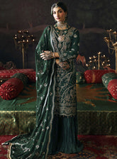 Devdas By Emaan Adeel Exquisite Formal Wear Embroidered Chiffon 3 Piece Unstitched Suit EA24DD BAIGAM BANO