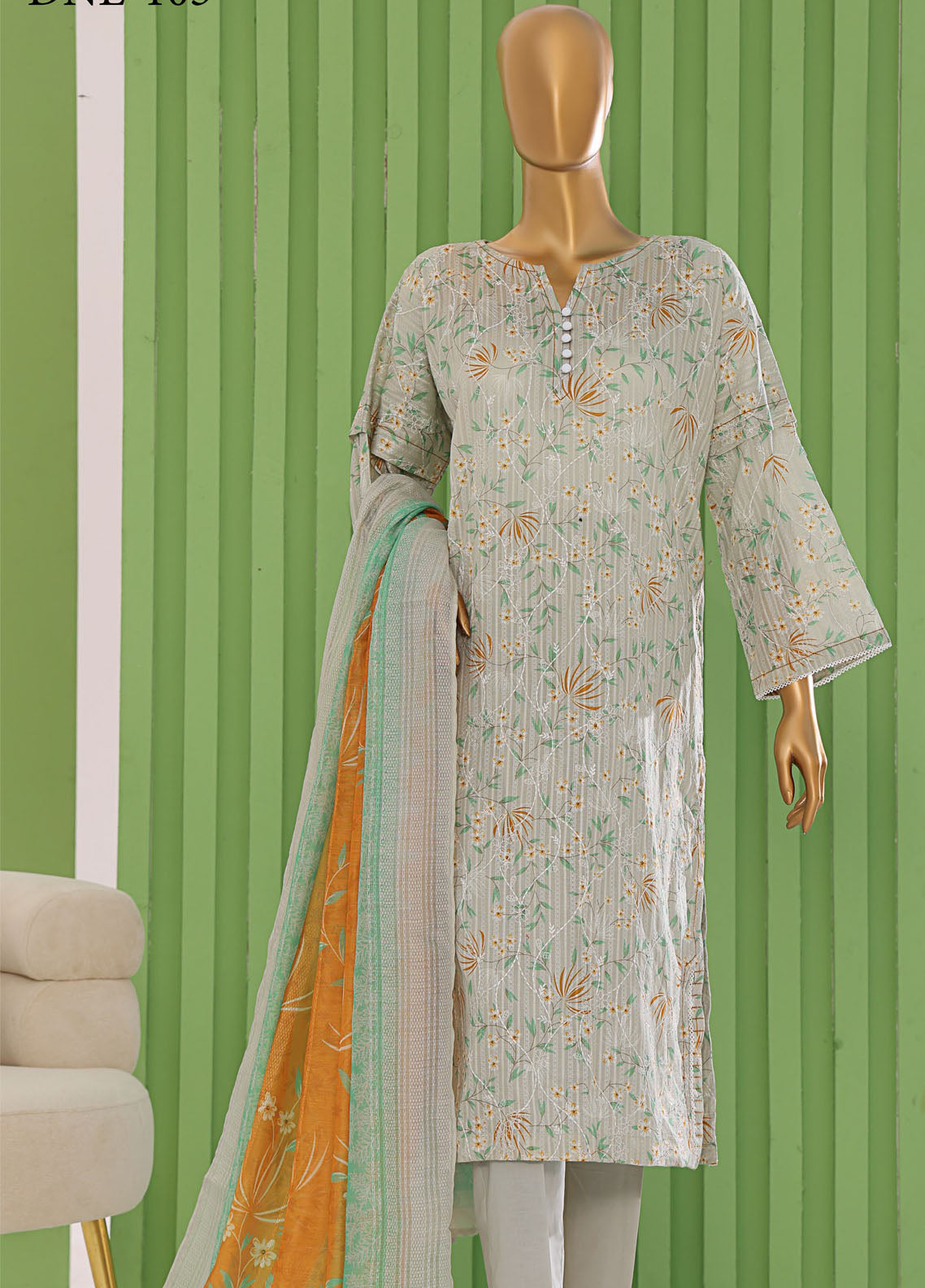 Dhagakari By HZ Textiles Ninokara Embroidered Cotton 3 Piece Unstitched Suit HZ25DV2 D-DNE-103 Dhagakari By HZ Textiles Ninokara Embroidered Cotton 3 Piece Unstitched Suit HZ25DV2 D-DNE-103