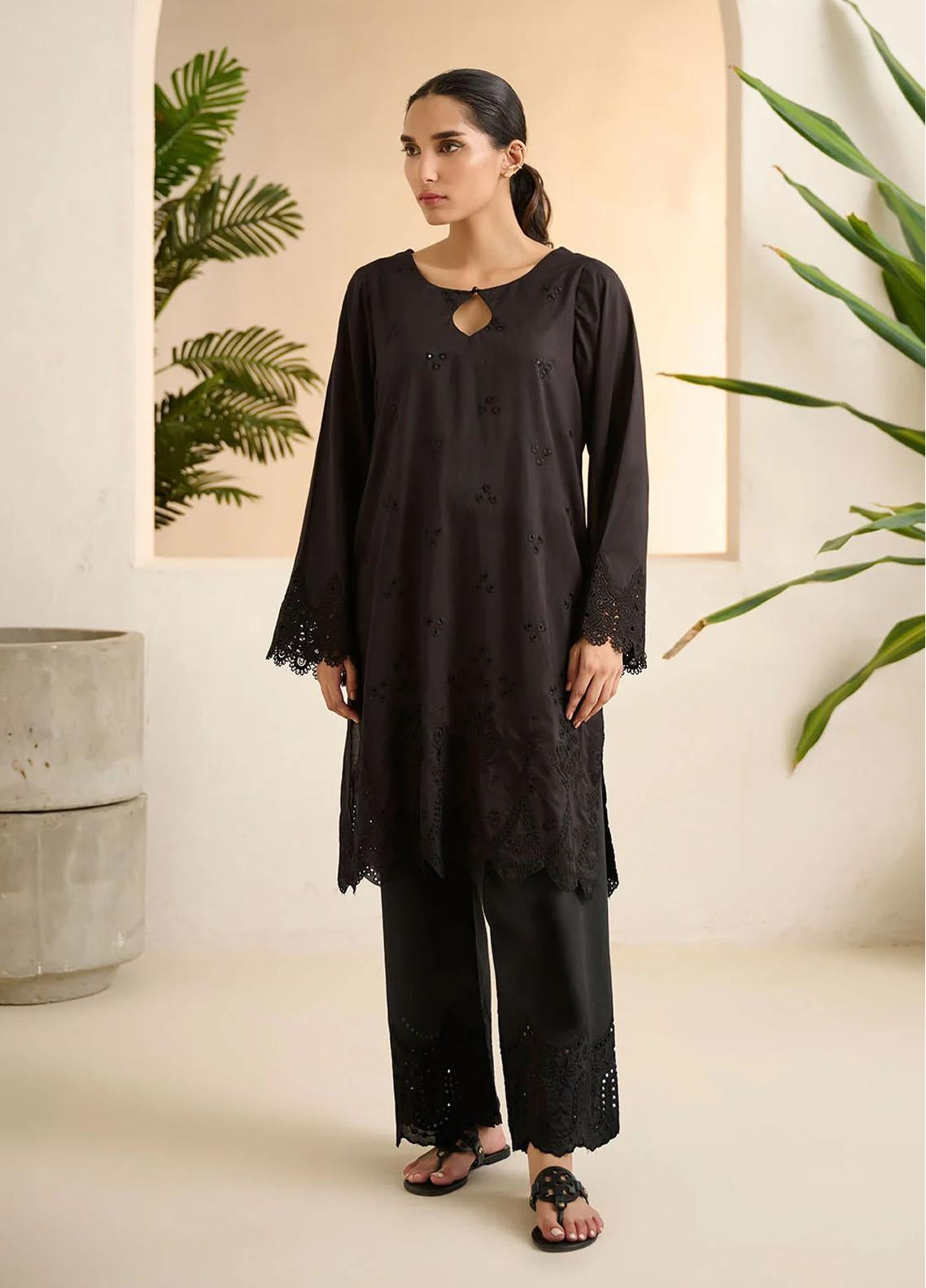 Dhanak Embroidered Lawn Stitched Kurti - DK24EL D-0508BK Dhanak Embroidered Lawn Stitched Kurti - DK24EL D-0508BK
