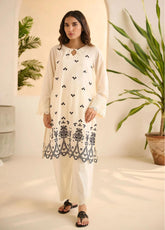 Dhanak Embroidered Lawn Stitched Kurti - DK24EL D-0508WT