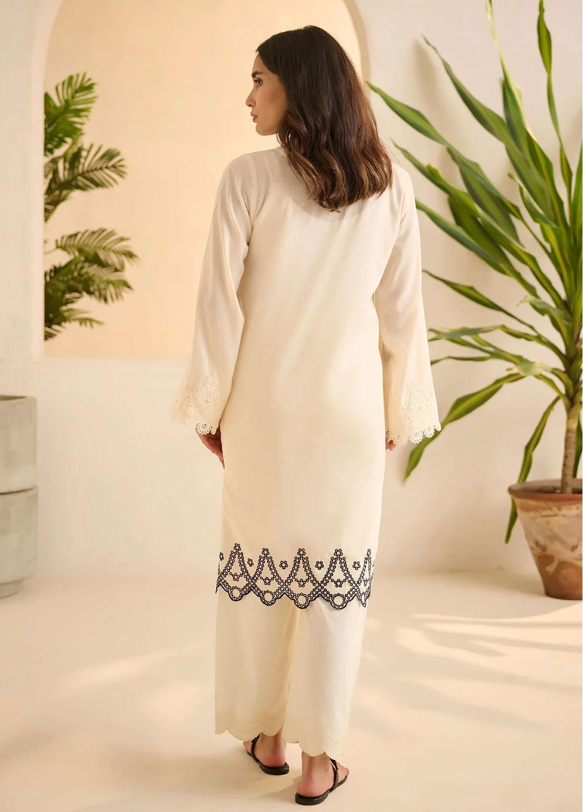 Dhanak Embroidered Lawn Stitched Kurti - DK24EL D-0508WT Dhanak Embroidered Lawn Stitched Kurti - DK24EL D-0508WT