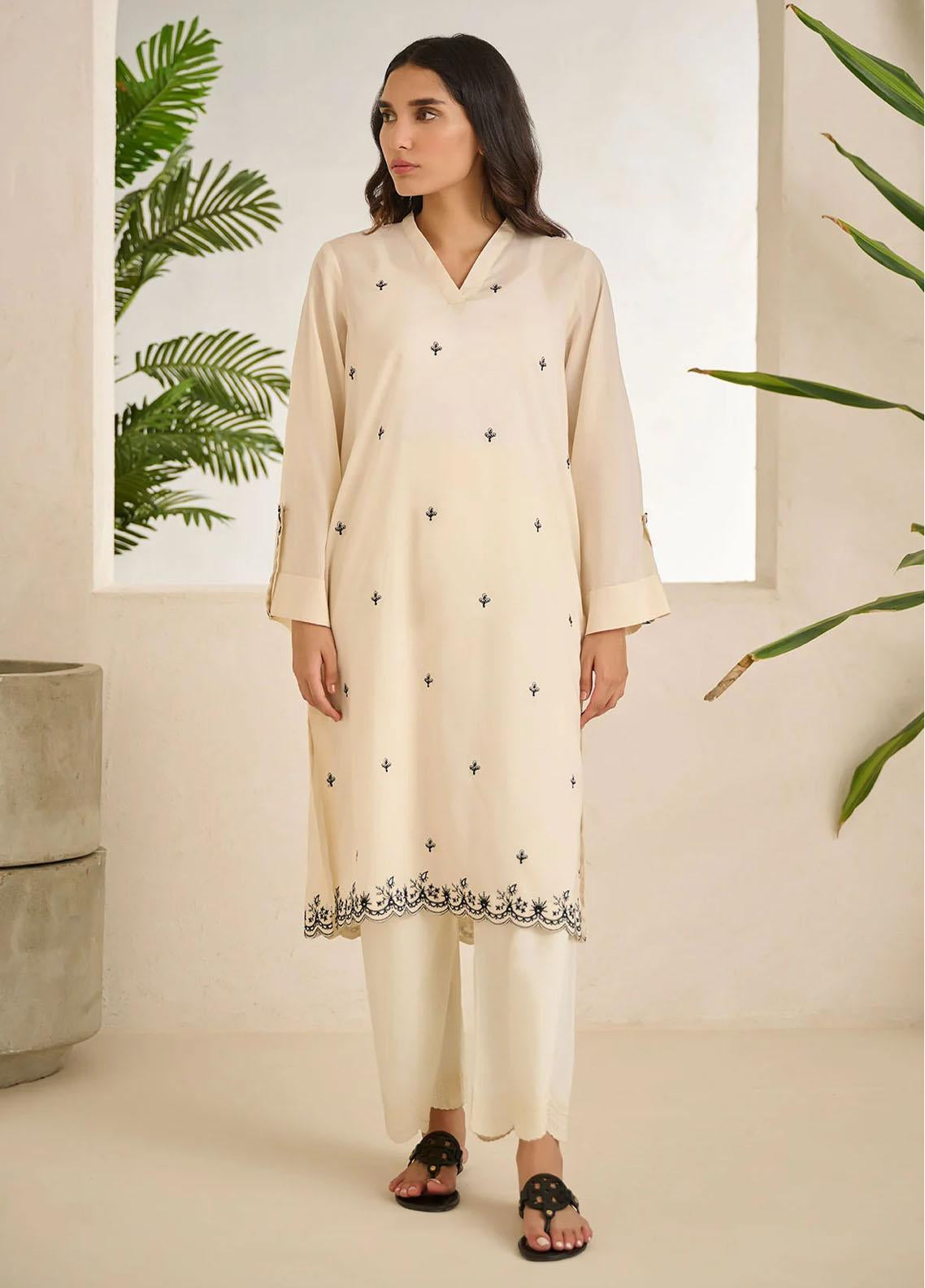 Dhanak Embroidered Lawn Stitched Kurti - DK24EL D-0510WT Dhanak Embroidered Lawn Stitched Kurti - DK24EL D-0510WT