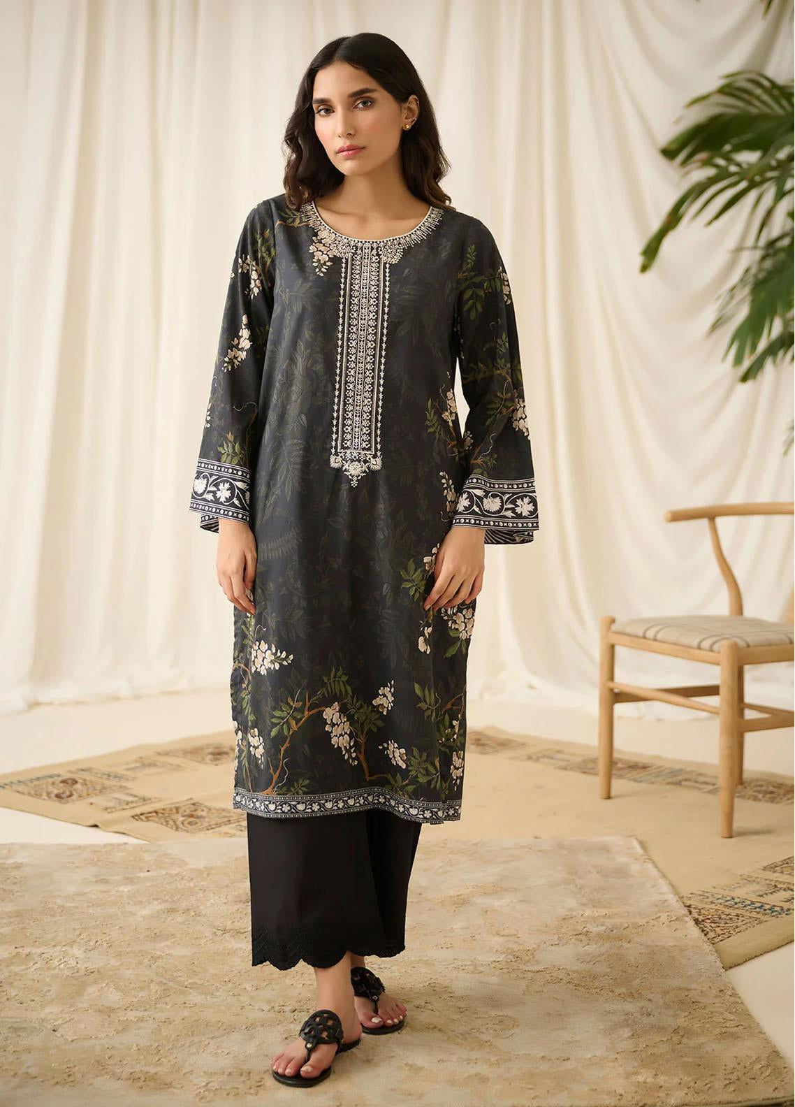 Dhanak Embroidered Lawn Stitched Kurti - DK24EL D-0517 Dhanak Embroidered Lawn Stitched Kurti - DK24EL D-0517