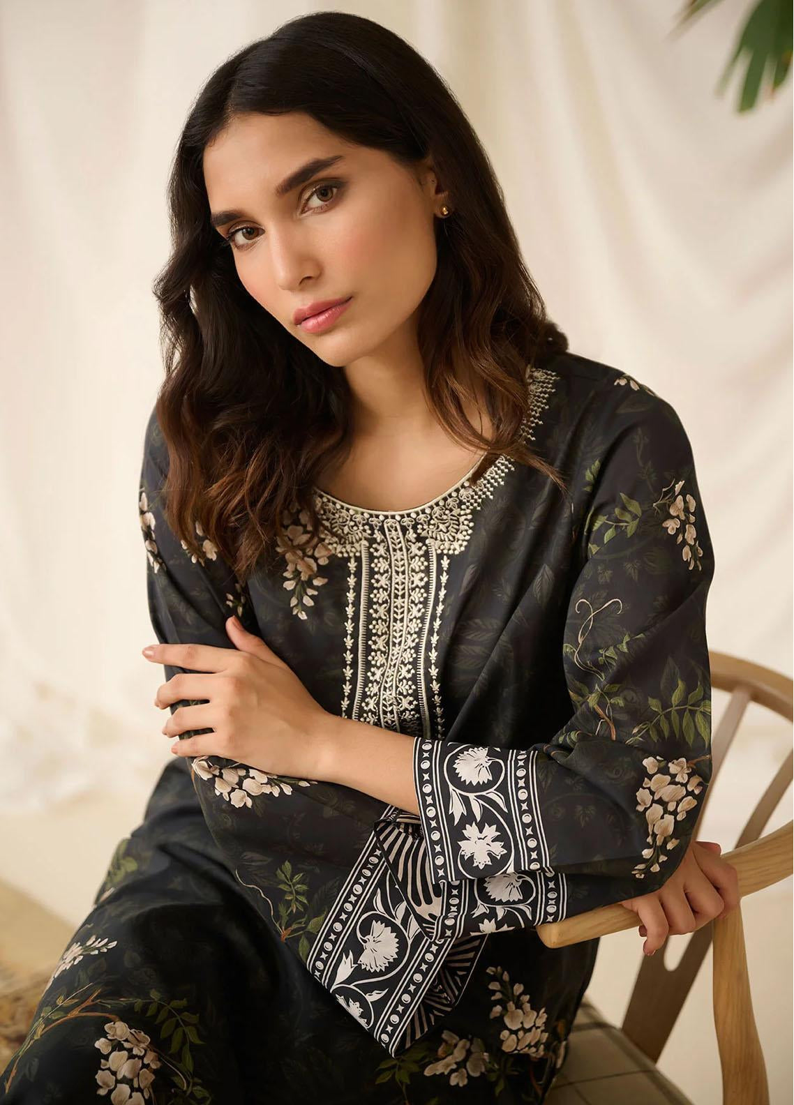 Dhanak Embroidered Lawn Stitched Kurti - DK24EL D-0517 Dhanak Embroidered Lawn Stitched Kurti - DK24EL D-0517