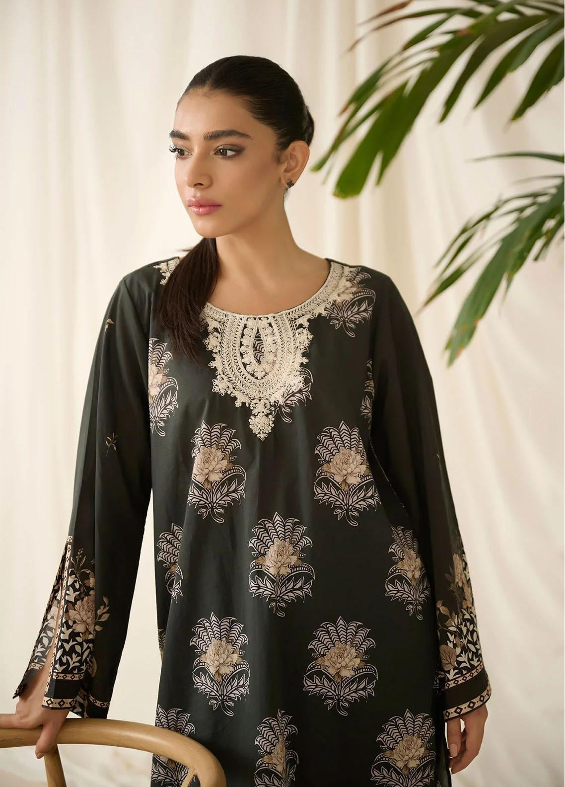 Dhanak Embroidered Lawn Stitched Kurti - DK24EL D-0519 Dhanak Embroidered Lawn Stitched Kurti - DK24EL D-0519
