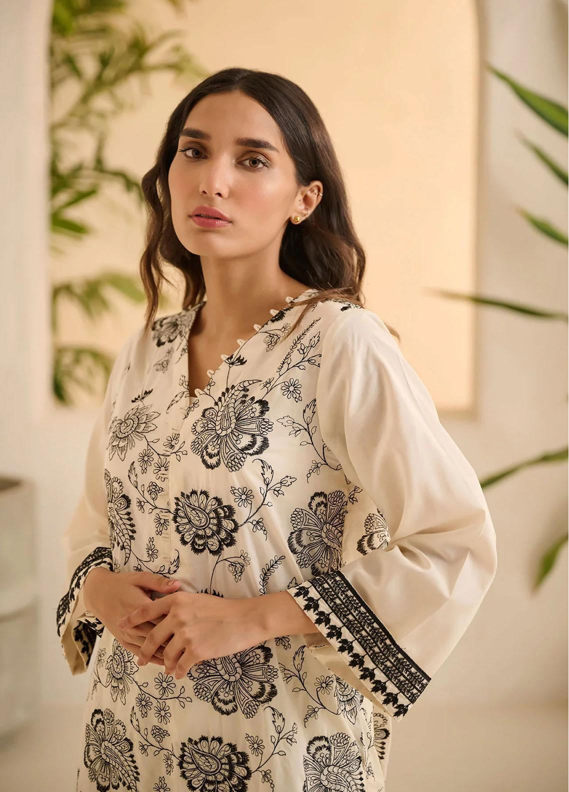 Dhanak Embroidered Lawn Stitched Kurti - DK24EL D-0520 Dhanak Embroidered Lawn Stitched Kurti - DK24EL D-0520