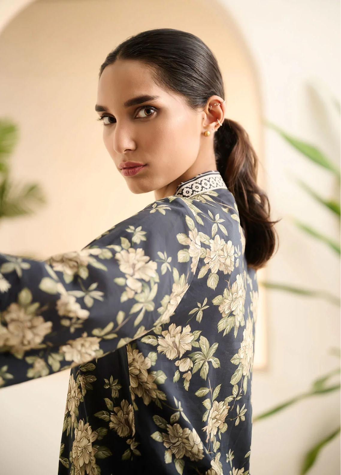 Dhanak Embroidered Lawn Kurti Stitched Suit - DK24EL D-0523 Dhanak Embroidered Lawn Kurti Stitched Suit - DK24EL D-0523