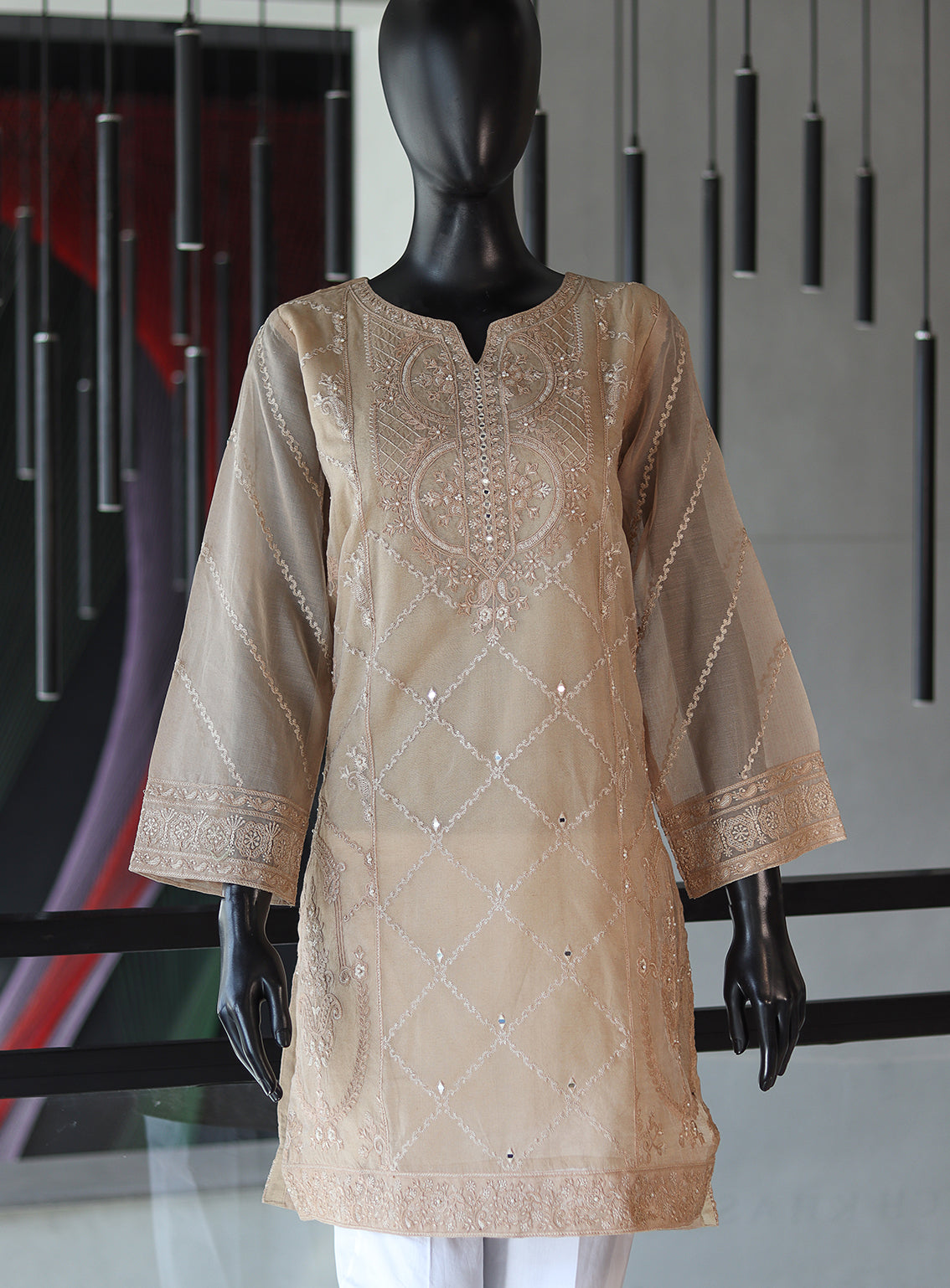 Dhanak Embroidered Lawn Kurti Stitched Suit - DK24EL D-1672 Dhanak Embroidered Lawn Kurti Stitched Suit - DK24EL D-1672