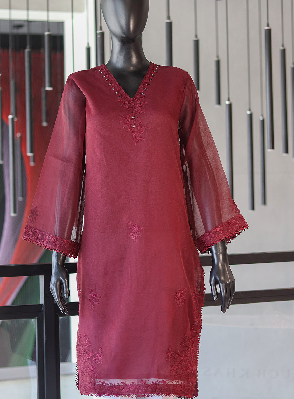 Dhanak Embroidered Lawn Kurti Stitched Suit - DK24EL D-1754 Dhanak Embroidered Lawn Kurti Stitched Suit - DK24EL D-1754