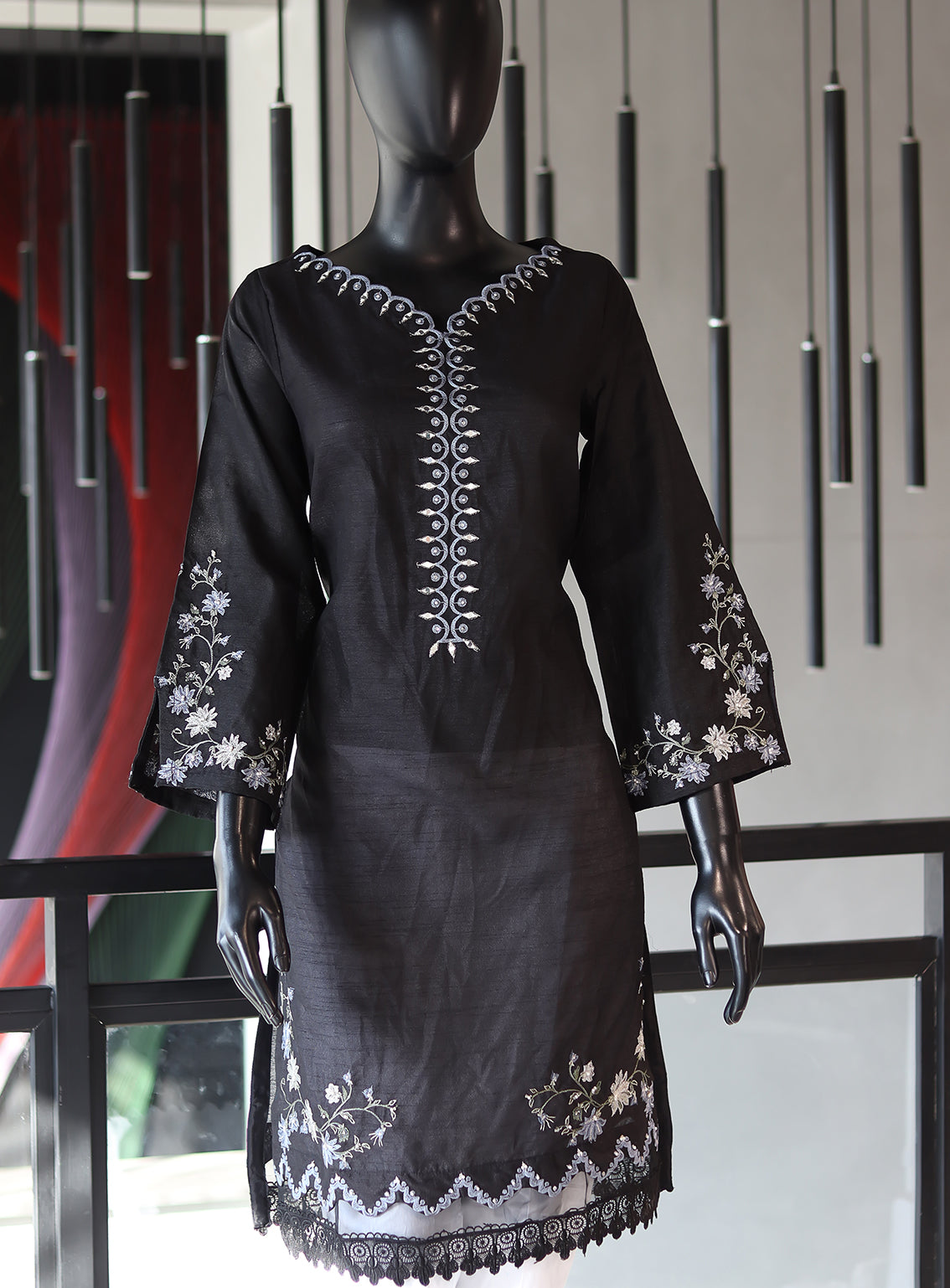 Dhanak Embroidered Lawn Stitched Kurti - DK24EL D-2068BK Dhanak Embroidered Lawn Stitched Kurti - DK24EL D-2068BK