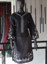 Dhanak Embroidered Lawn Stitched Kurti - DK24EL D-2068BK