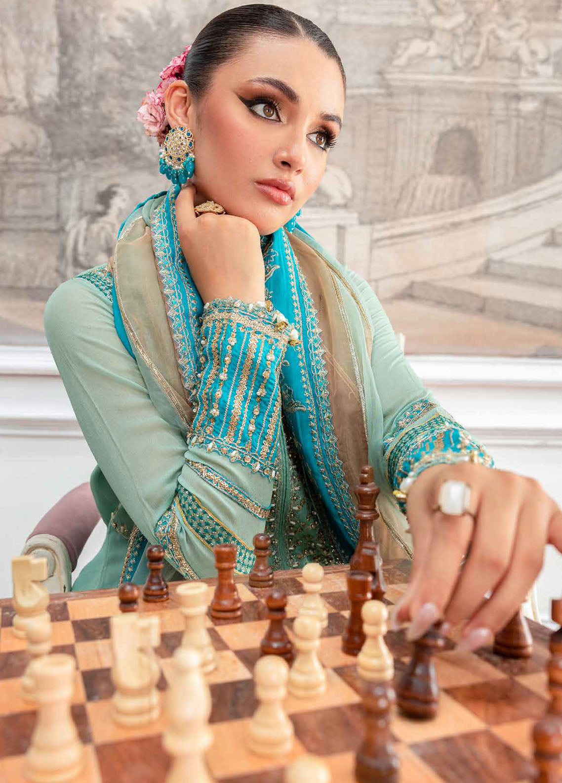 Diamond Dust By Charizma Embroidered Chiffon 4 Piece Unstitched Suit CH25DDV1 DD5-04 Diamond Dust By Charizma Embroidered Chiffon 4 Piece Unstitched Suit CH25DDV1 DD5-04