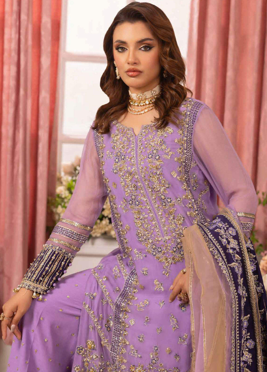 Diamond Dust By Charizma Embroidered Chiffon 4 Piece Unstitched Suit CH25DDV1 DD5-05 Diamond Dust By Charizma Embroidered Chiffon 4 Piece Unstitched Suit CH25DDV1 DD5-05