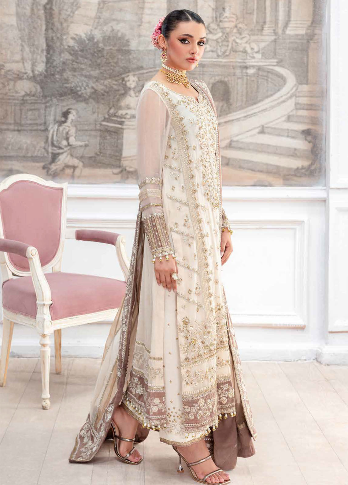 Diamond Dust By Charizma Embroidered Chiffon 4 Piece Unstitched Suit CH25DDV1 DD5-07 Diamond Dust By Charizma Embroidered Chiffon 4 Piece Unstitched Suit CH25DDV1 DD5-07